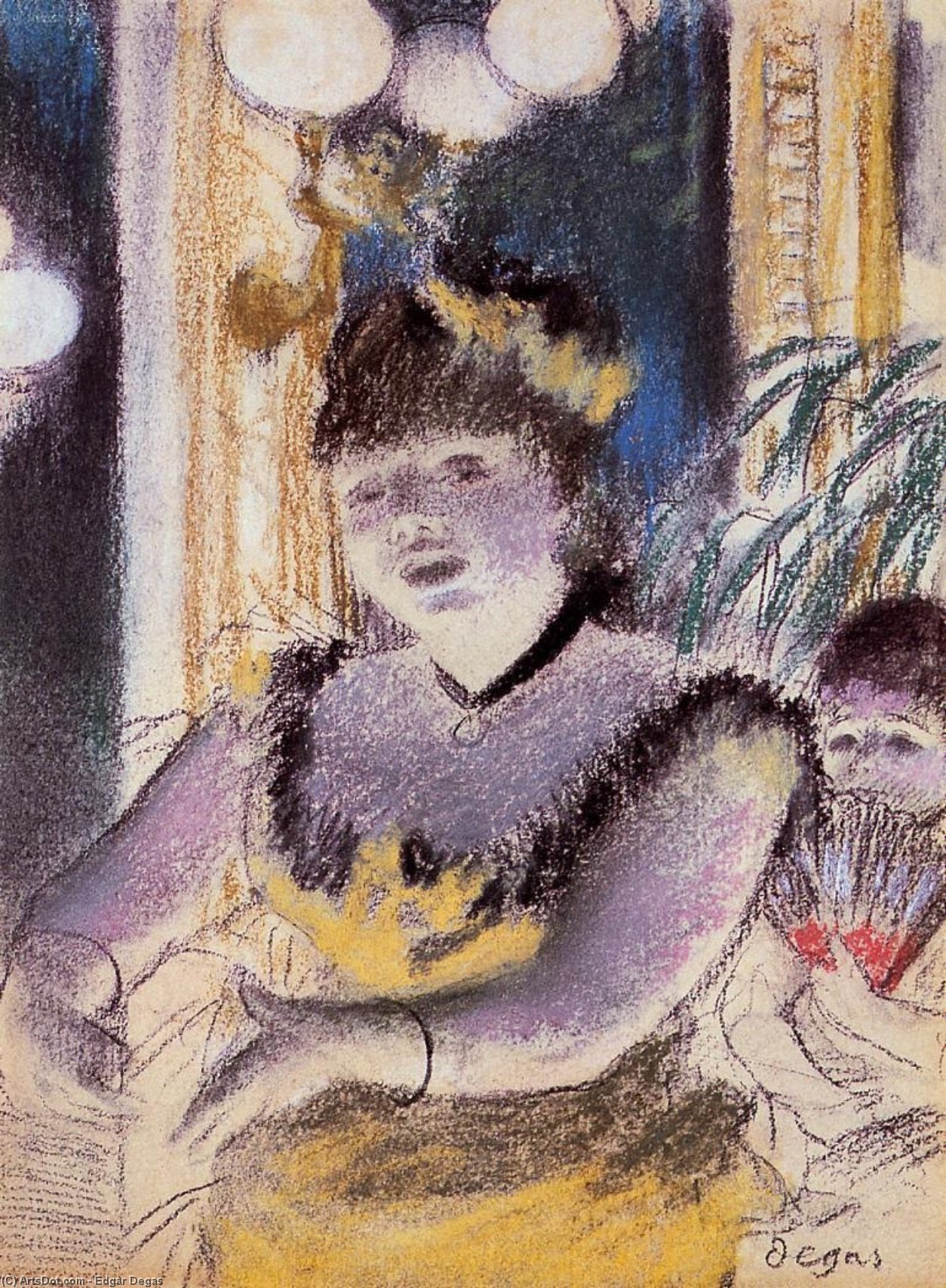 WikiOO.org - Encyclopedia of Fine Arts - Festés, Grafika Edgar Degas - Cafe-Concert Singer