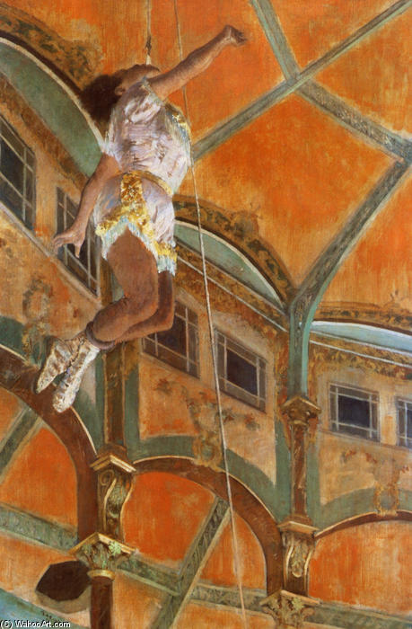 Wikioo.org - The Encyclopedia of Fine Arts - Painting, Artwork by Edgar Degas - Miss La La at the Cirque Fernando