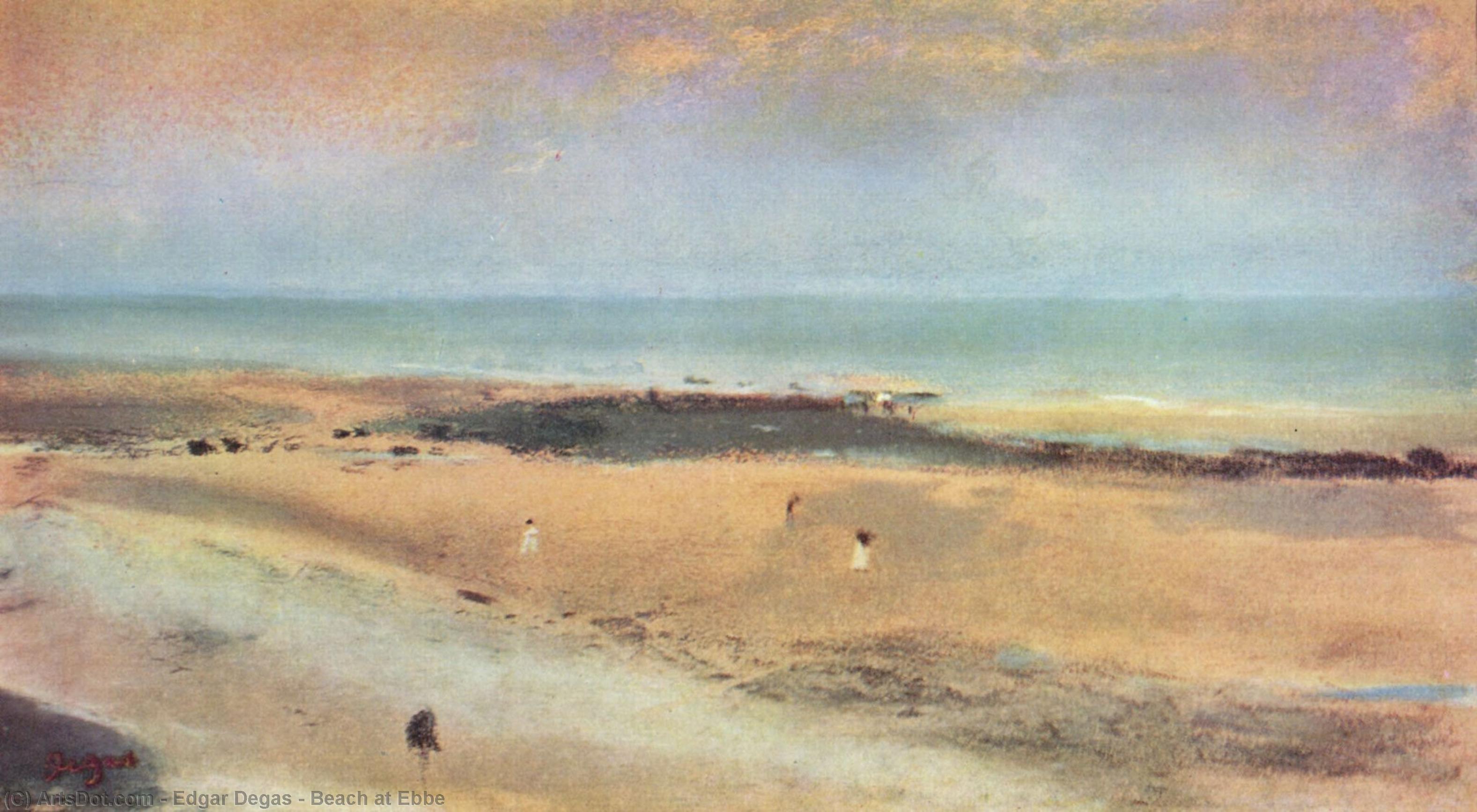 WikiOO.org - Encyclopedia of Fine Arts - Målning, konstverk Edgar Degas - Beach at Ebbe