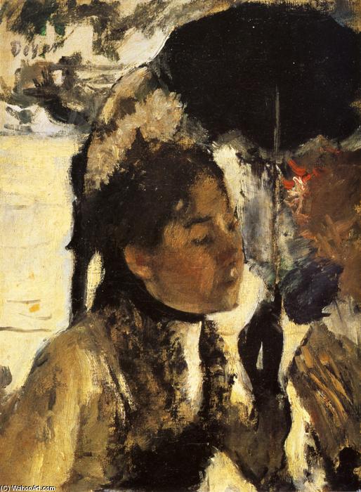 WikiOO.org - Encyclopedia of Fine Arts - Maleri, Artwork Edgar Degas - Tuileries, the woman with a parasol