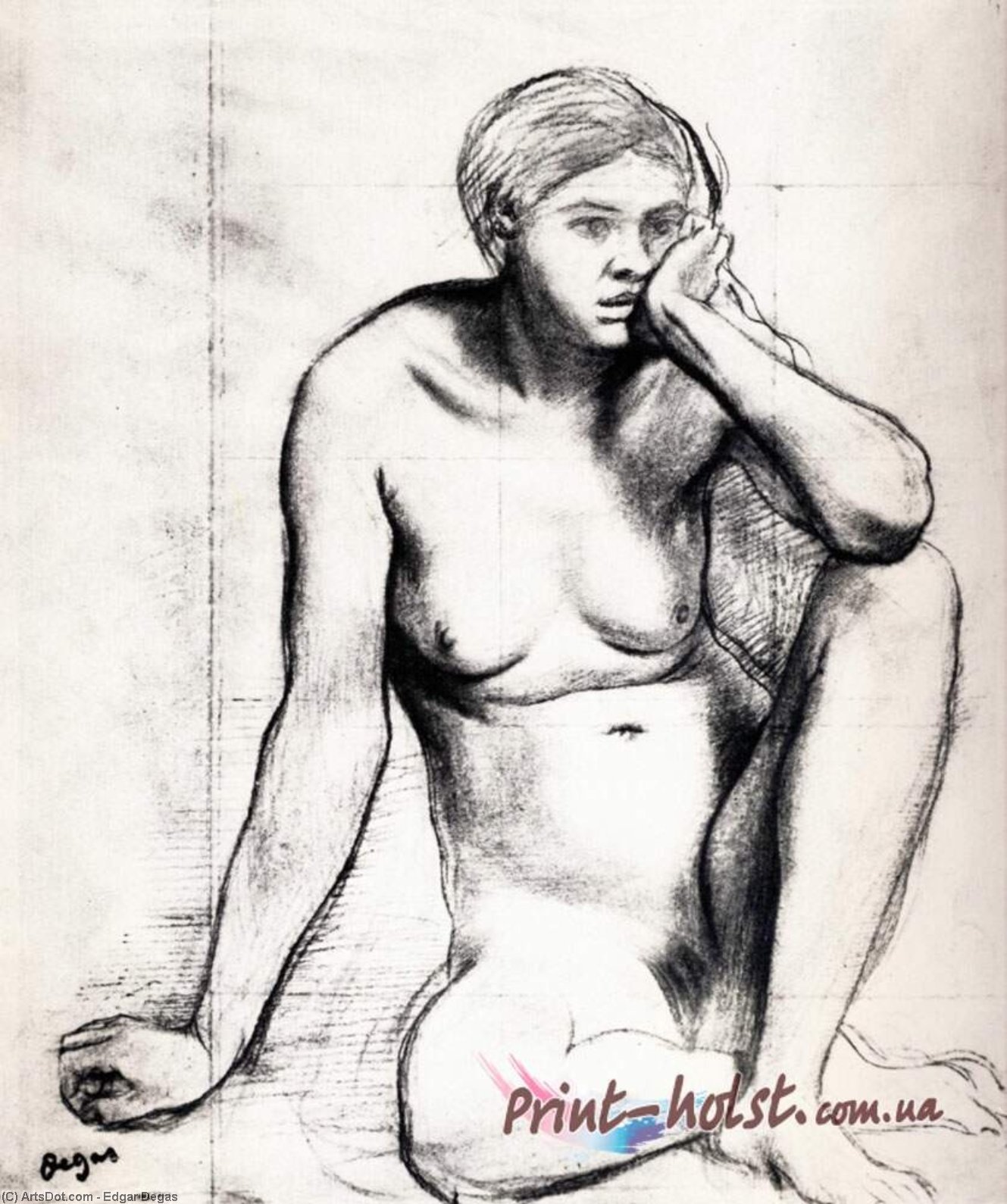 WikiOO.org - Enciklopedija likovnih umjetnosti - Slikarstvo, umjetnička djela Edgar Degas - Study for the Medieval War Scene
