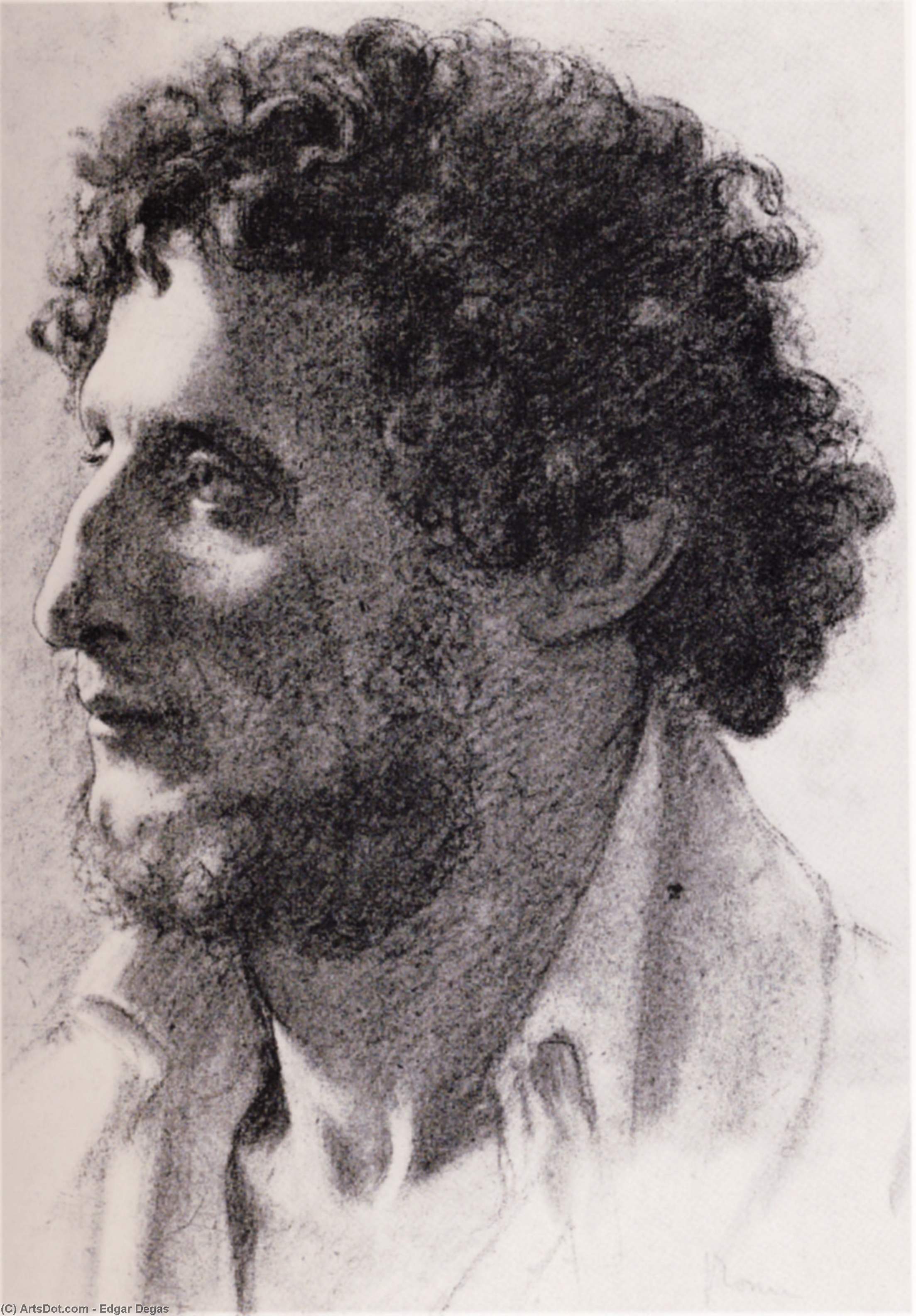 Wikioo.org - Bách khoa toàn thư về mỹ thuật - Vẽ tranh, Tác phẩm nghệ thuật Edgar Degas - Portrait of an Italian