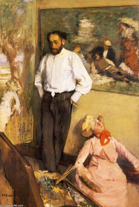Wikioo.org - Die Enzyklopädie bildender Kunst - Malerei, Kunstwerk von Edgar Degas - Porträt von Henri Michel-Levy in seinem Atelier