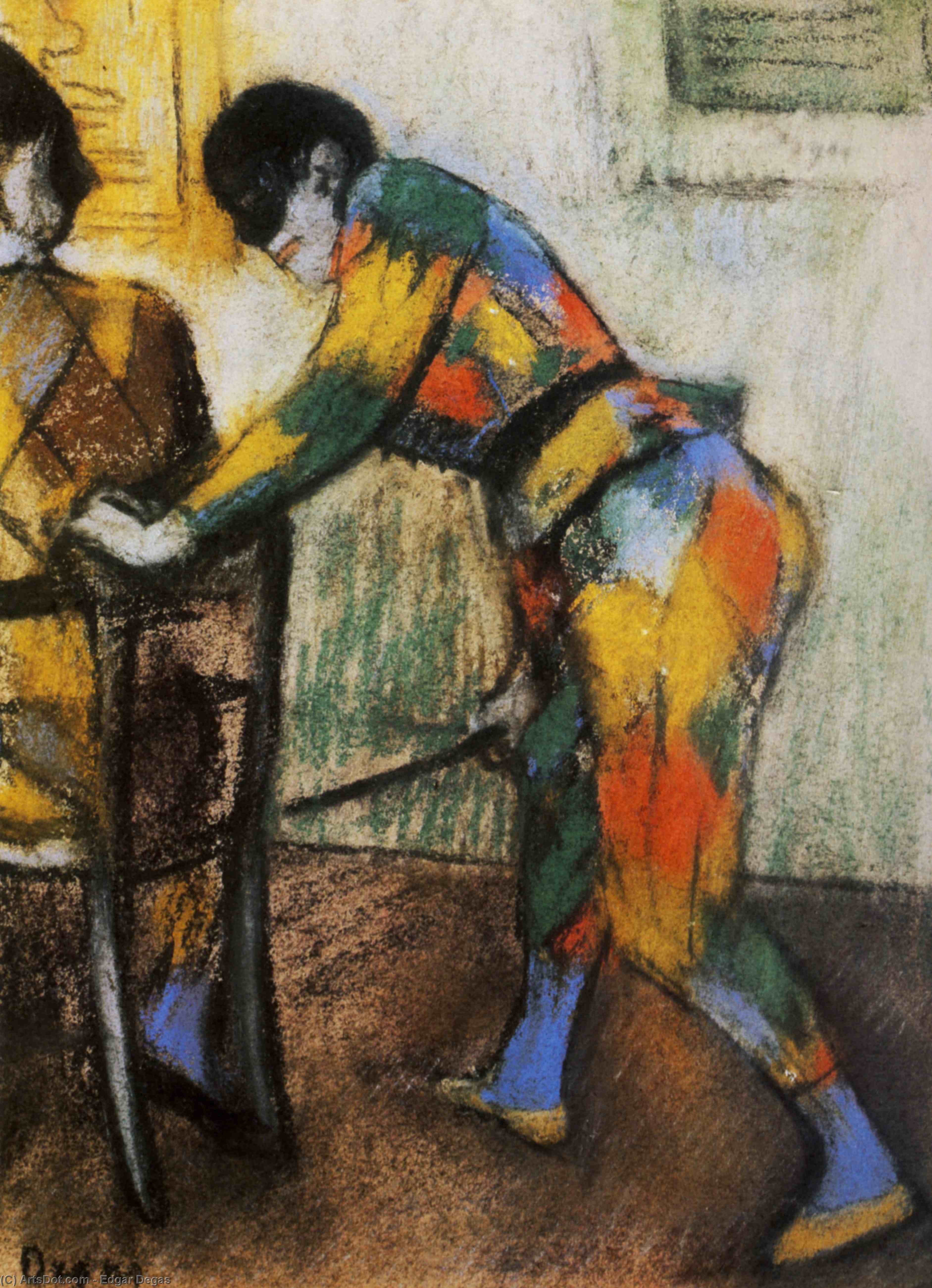 WikiOO.org - Encyclopedia of Fine Arts - Lukisan, Artwork Edgar Degas - Two harlequins