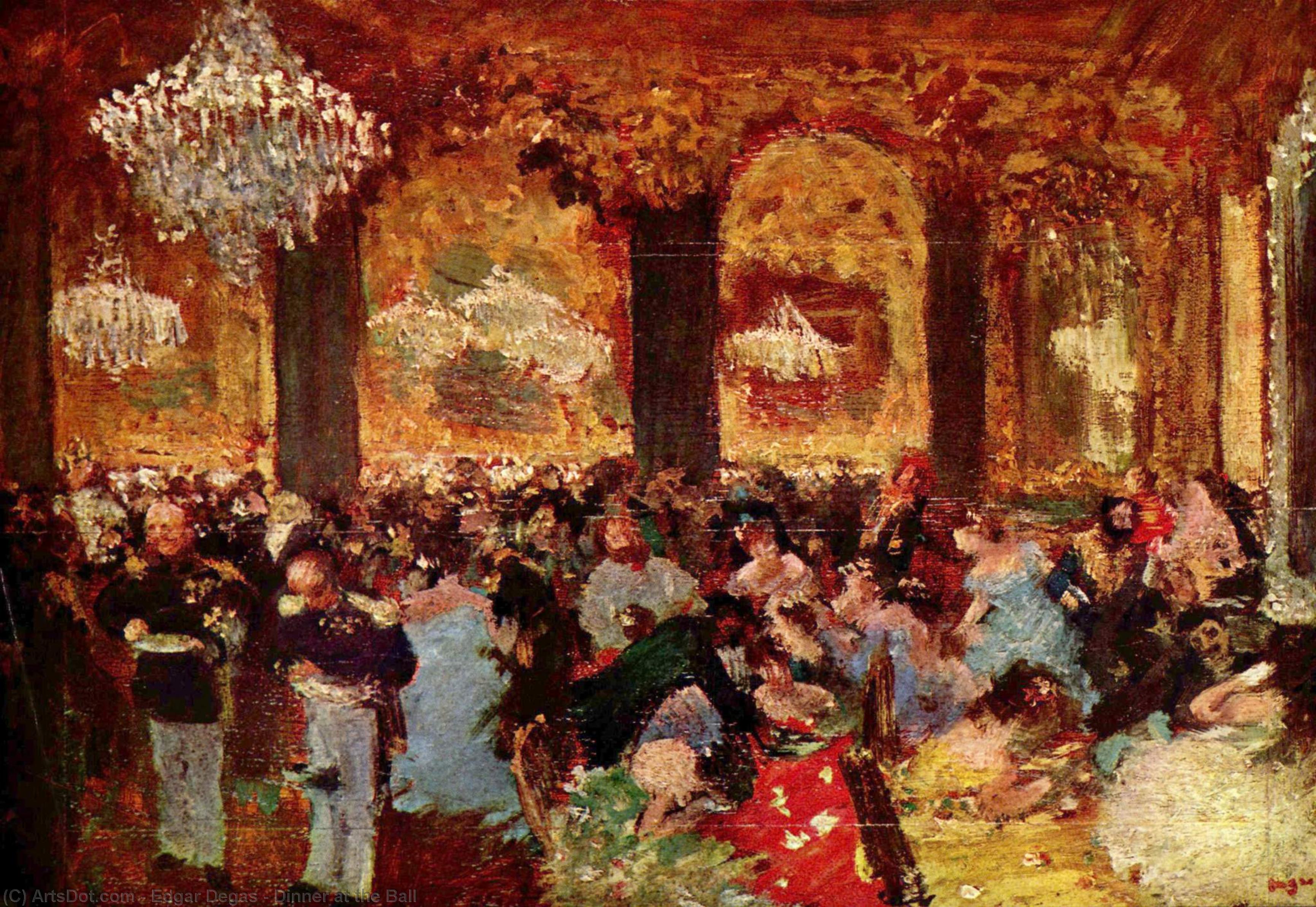 Wikioo.org - The Encyclopedia of Fine Arts - Painting, Artwork by Edgar Degas - Dinner at the Ball