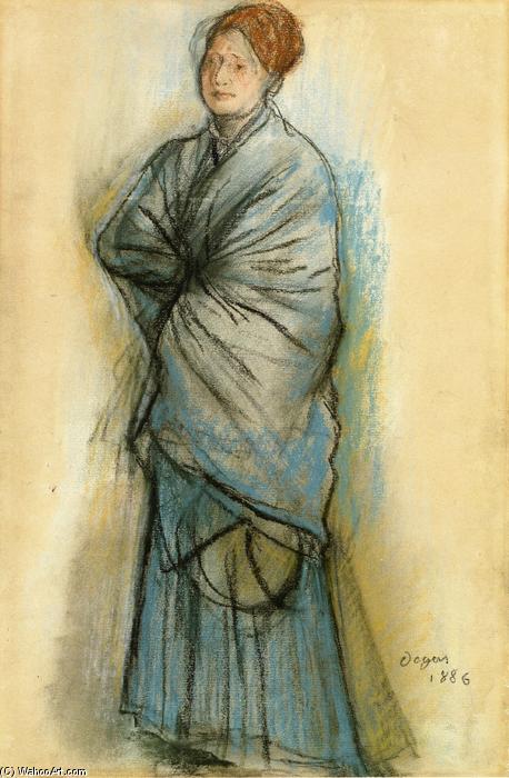 Wikioo.org – L'Enciclopedia delle Belle Arti - Pittura, Opere di Edgar Degas - donna in blu ( ritratto di mlle . helene rouart )