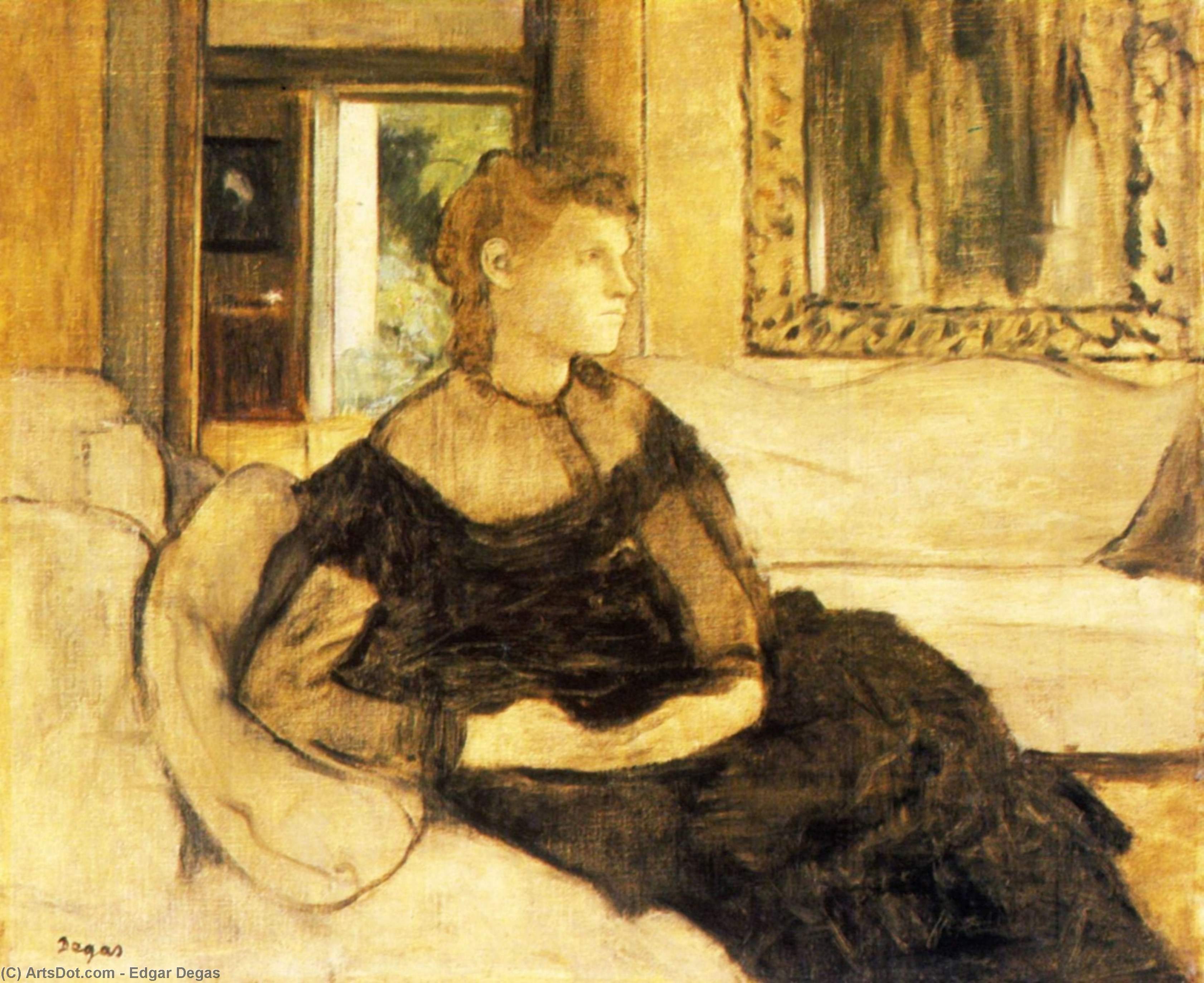 Wikioo.org – La Enciclopedia de las Bellas Artes - Pintura, Obras de arte de Edgar Degas - Señora Gobillard , yves morisot