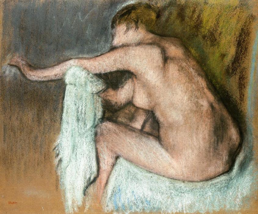 Wikioo.org - Bách khoa toàn thư về mỹ thuật - Vẽ tranh, Tác phẩm nghệ thuật Edgar Degas - Woman Drying her Arm