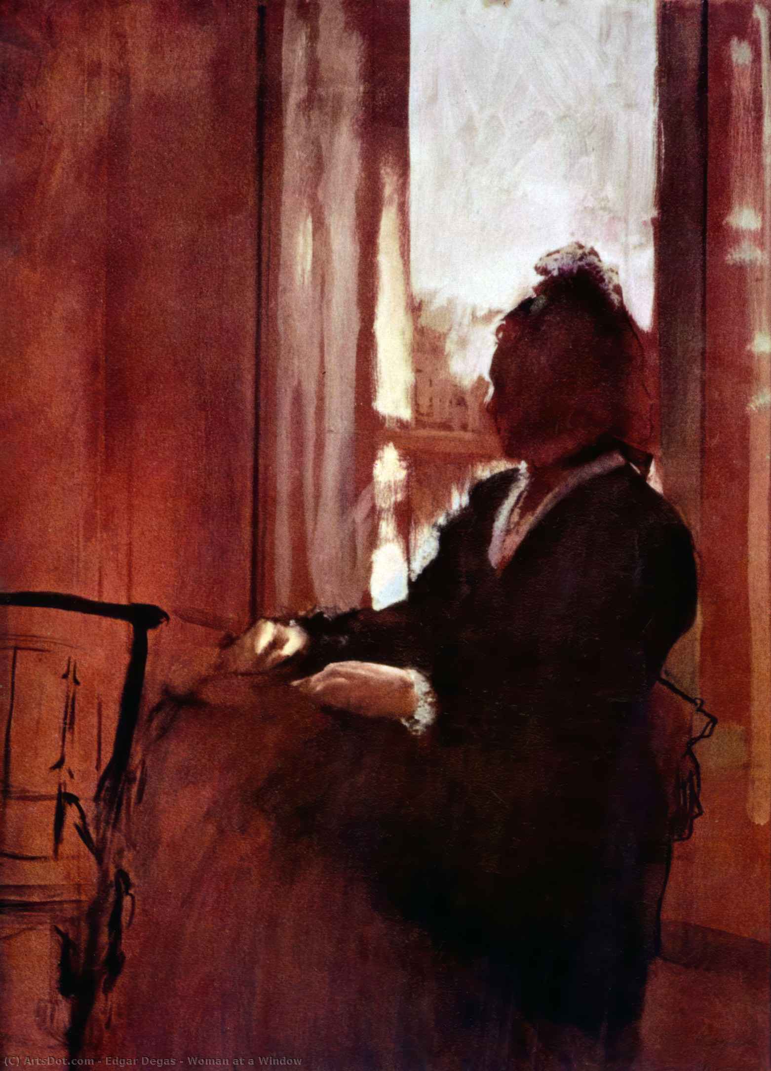 WikiOO.org – 美術百科全書 - 繪畫，作品 Edgar Degas - 女性  在  窗口