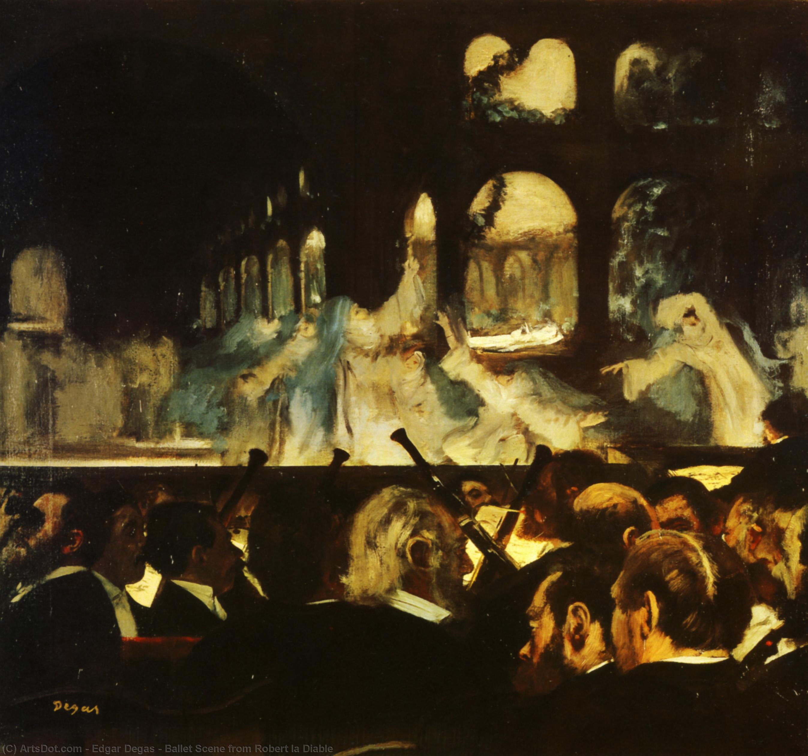 WikiOO.org - Güzel Sanatlar Ansiklopedisi - Resim, Resimler Edgar Degas - Ballet Scene from Robert la Diable