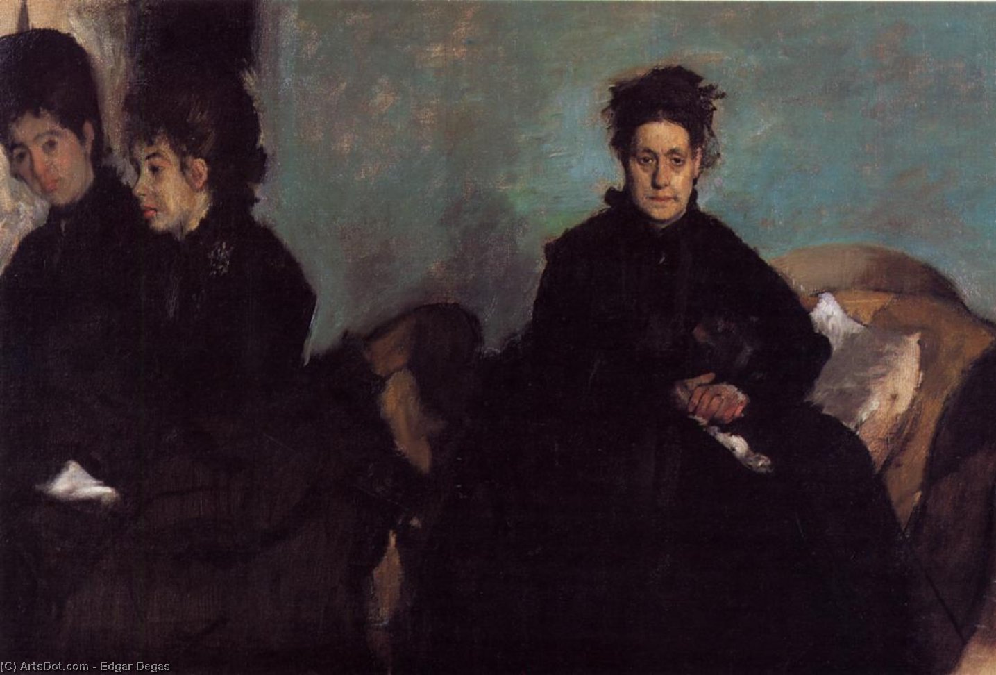 Wikioo.org - The Encyclopedia of Fine Arts - Painting, Artwork by Edgar Degas - The Duchess de Montejasi and her daughters Elena and Camilla