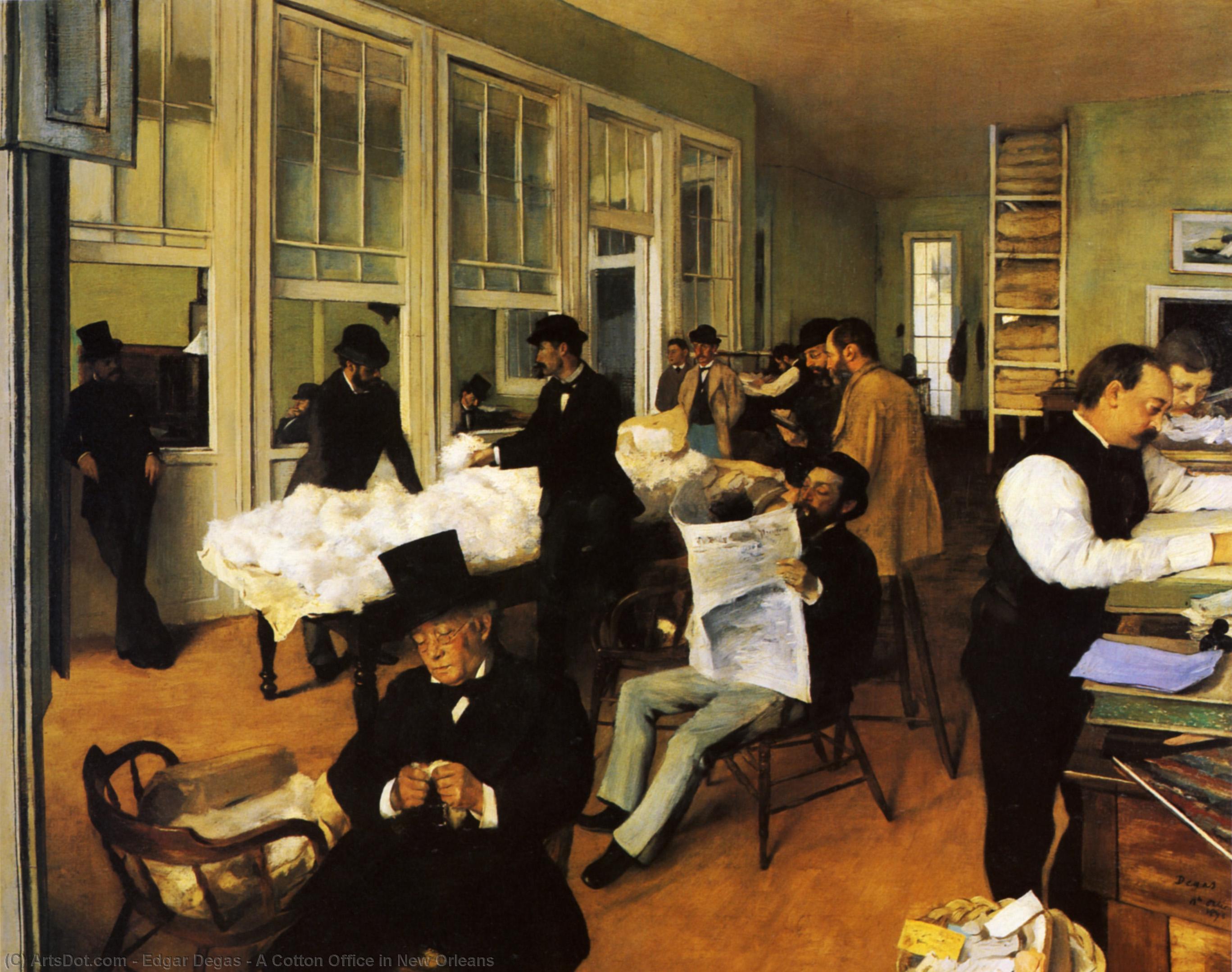 Wikioo.org - The Encyclopedia of Fine Arts - Painting, Artwork by Edgar Degas - A Cotton Office in New Orleans