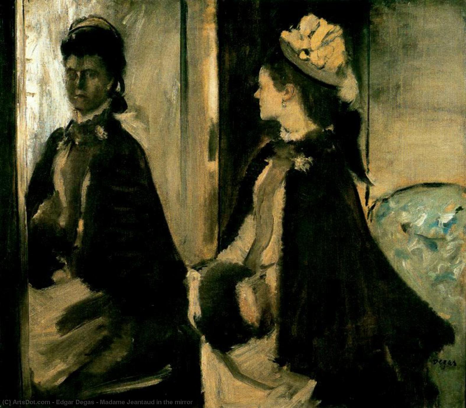 Wikioo.org - The Encyclopedia of Fine Arts - Painting, Artwork by Edgar Degas - Madame Jeantaud in the mirror