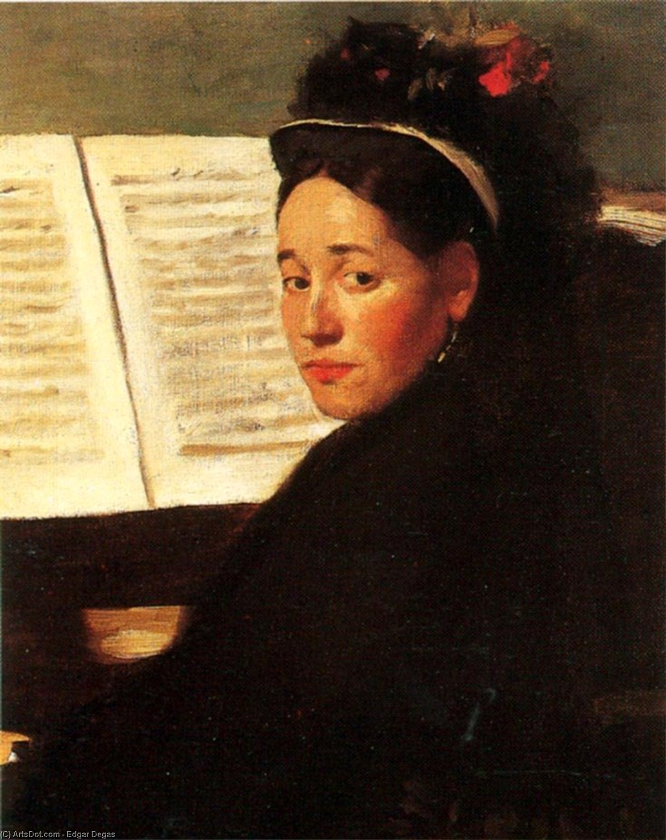 WikiOO.org - Encyclopedia of Fine Arts - Maleri, Artwork Edgar Degas - Mademoiselle Didau at the Piano