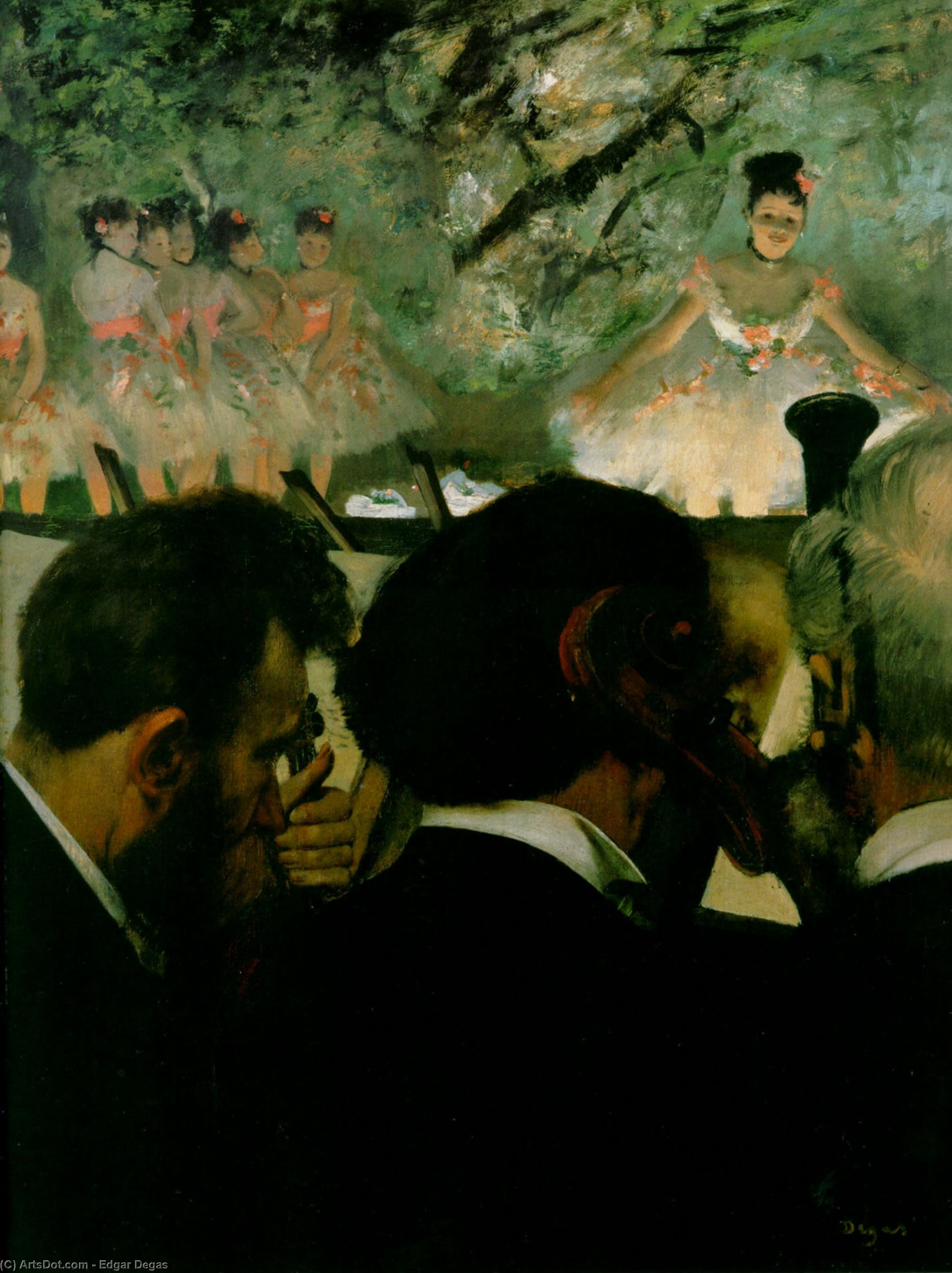 WikiOO.org - Енциклопедия за изящни изкуства - Живопис, Произведения на изкуството Edgar Degas - Musicians in the Orchestra