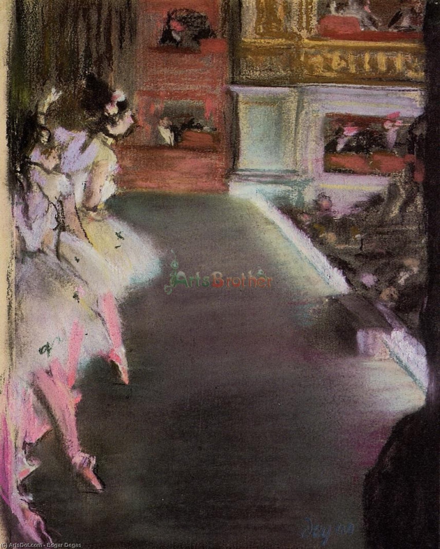 Wikioo.org – L'Enciclopedia delle Belle Arti - Pittura, Opere di Edgar Degas - ballerini in tempo  dopodomani  vecchio  Musica lirica  Casa
