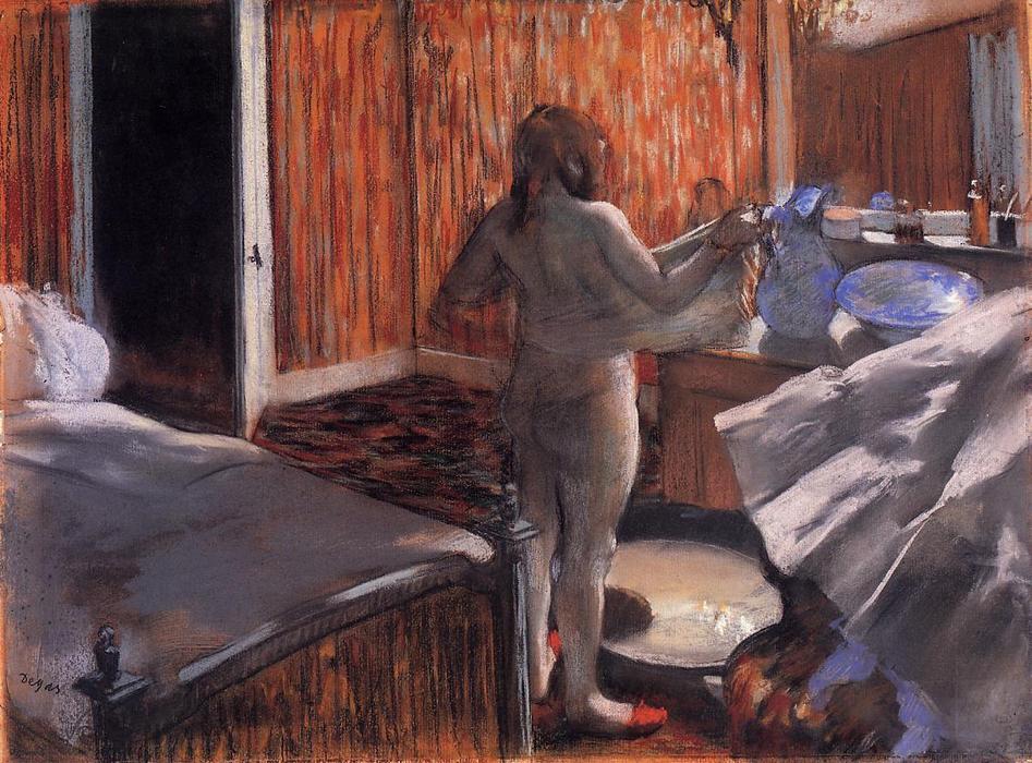 Wikioo.org - Bách khoa toàn thư về mỹ thuật - Vẽ tranh, Tác phẩm nghệ thuật Edgar Degas - Woman at Her Toilette