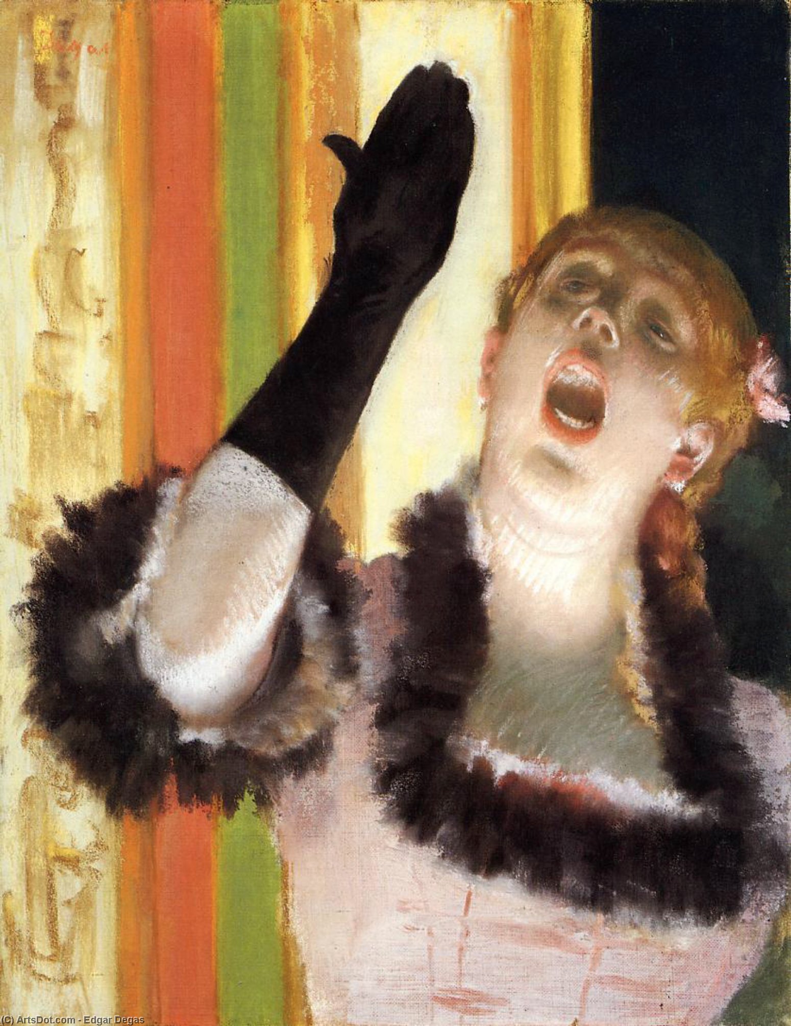 Wikioo.org – L'Enciclopedia delle Belle Arti - Pittura, Opere di Edgar Degas - Cantante con un guanto