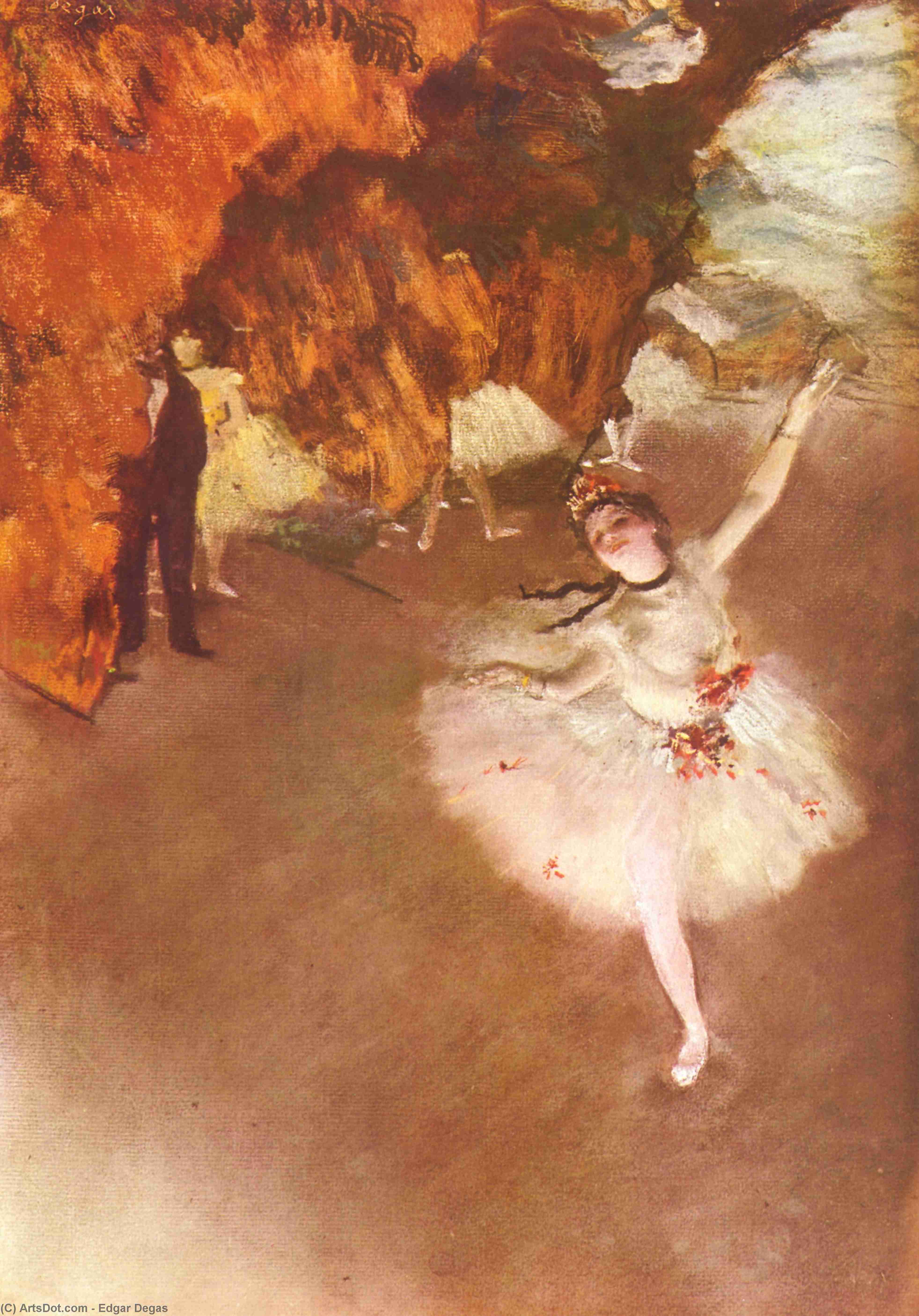 Wikoo.org - موسوعة الفنون الجميلة - اللوحة، العمل الفني Edgar Degas - The Star (Dancer on Stage)