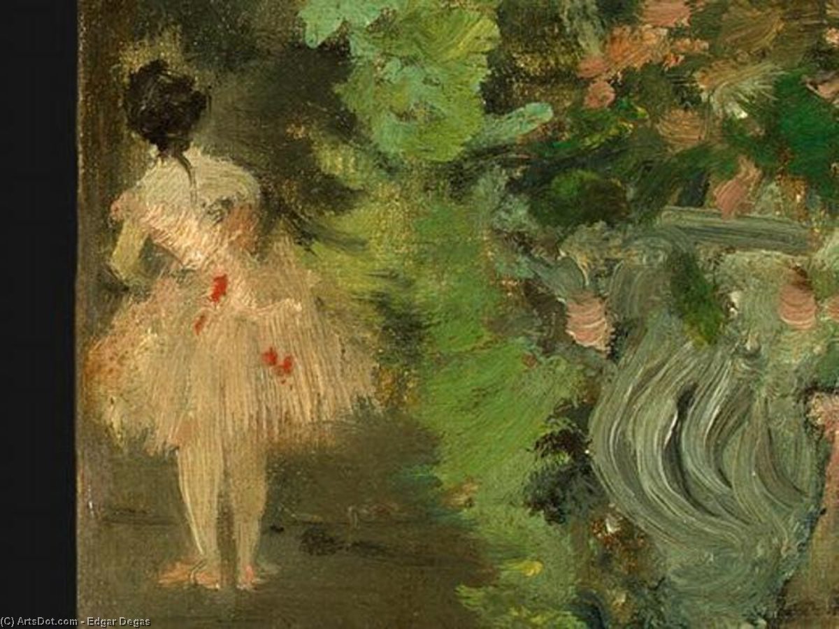 WikiOO.org - دایره المعارف هنرهای زیبا - نقاشی، آثار هنری Edgar Degas - Dancers Backstage (detail)