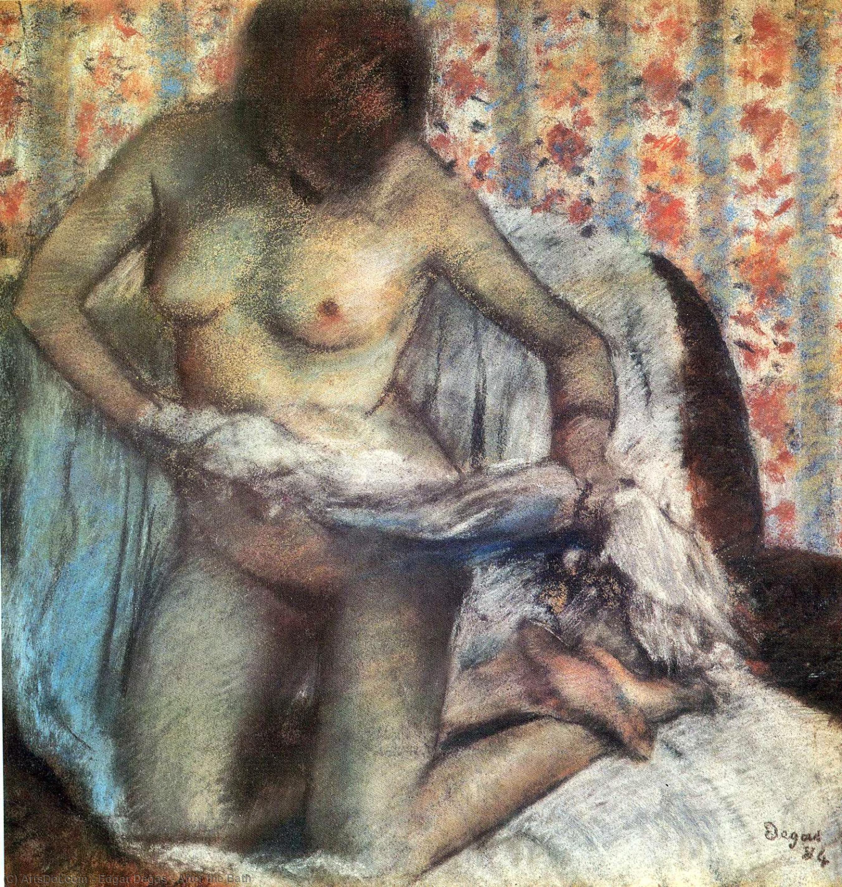 WikiOO.org - Güzel Sanatlar Ansiklopedisi - Resim, Resimler Edgar Degas - After the Bath