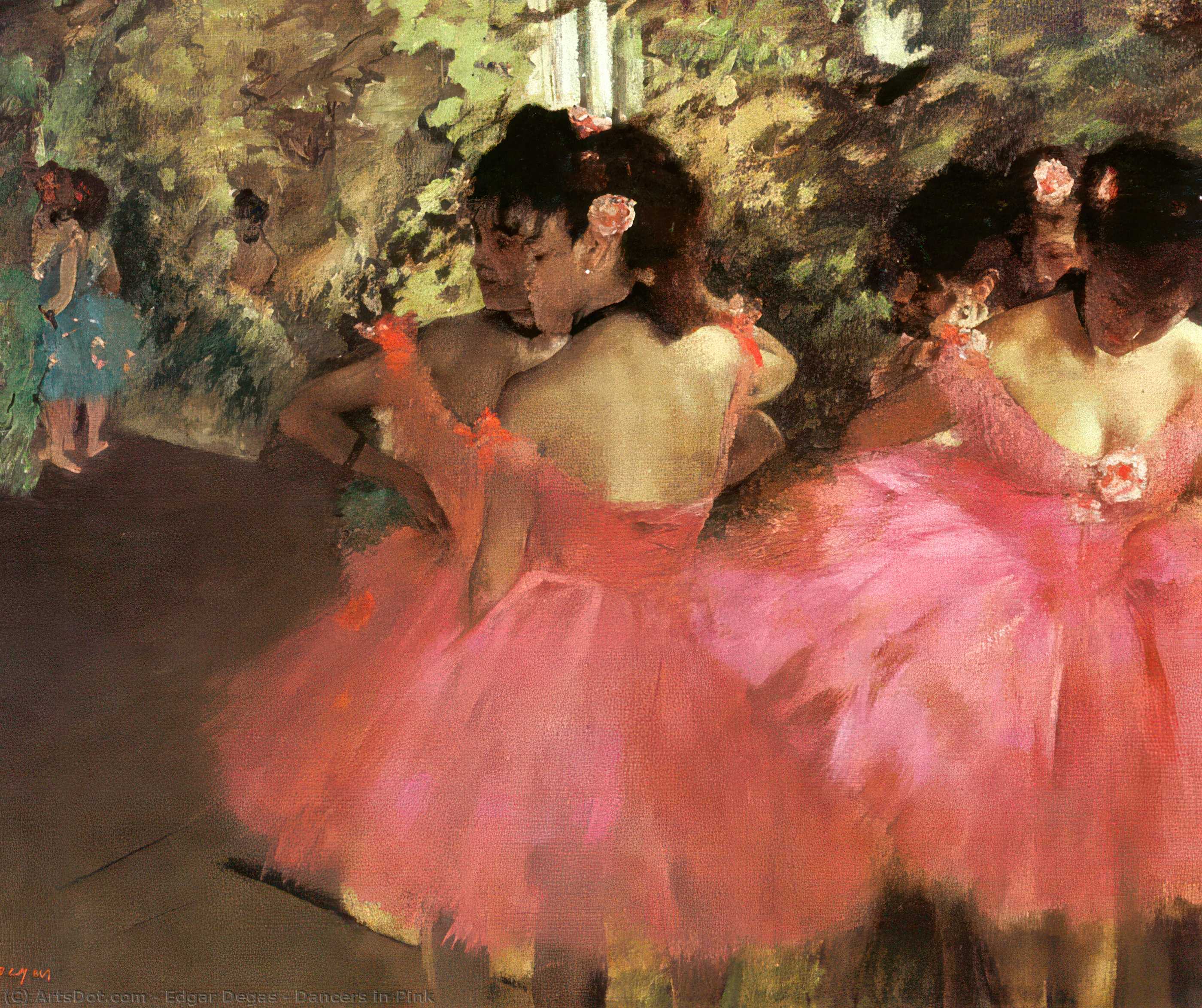 WikiOO.org - Encyclopedia of Fine Arts - Lukisan, Artwork Edgar Degas - Dancers in Pink