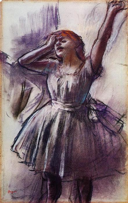 Wikioo.org - The Encyclopedia of Fine Arts - Painting, Artwork by Edgar Degas - Dancer with Left Arm Raised