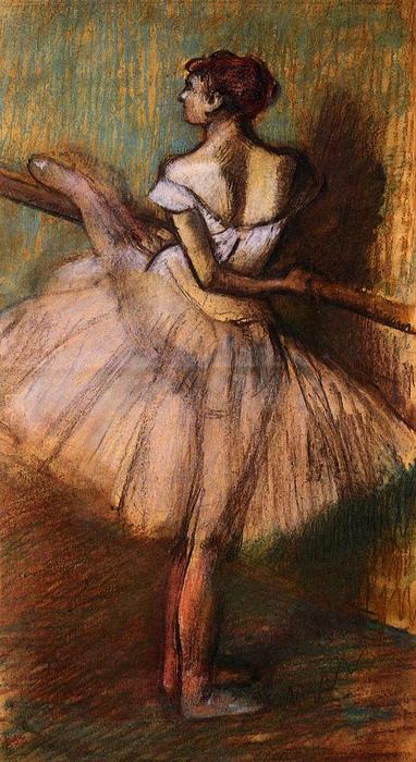 Wikioo.org - The Encyclopedia of Fine Arts - Painting, Artwork by Edgar Degas - Dancer at the Barre