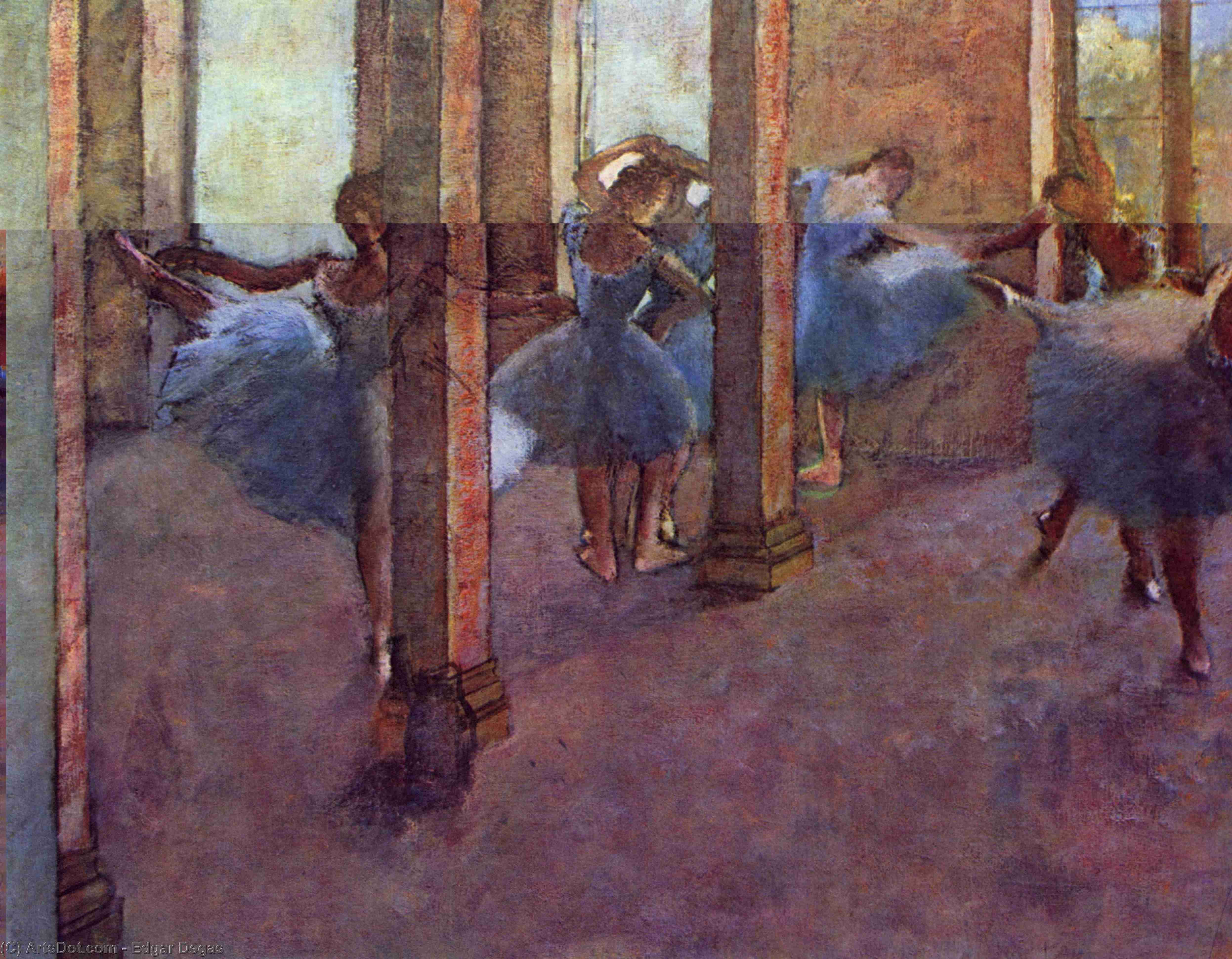 Wikioo.org - The Encyclopedia of Fine Arts - Painting, Artwork by Edgar Degas - Dancers in Foyer