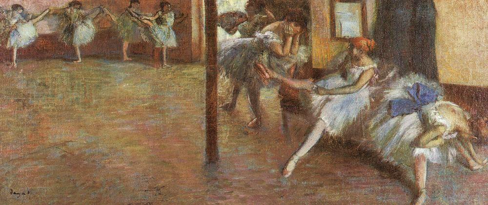 Wikioo.org - สารานุกรมวิจิตรศิลป์ - จิตรกรรม Edgar Degas - Ballet Rehearsal