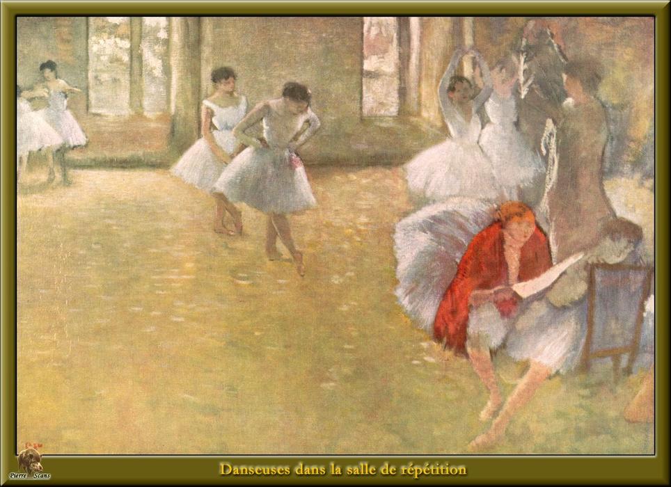 Wikioo.org - The Encyclopedia of Fine Arts - Painting, Artwork by Edgar Degas - Dancers in the Rehearsal Hall