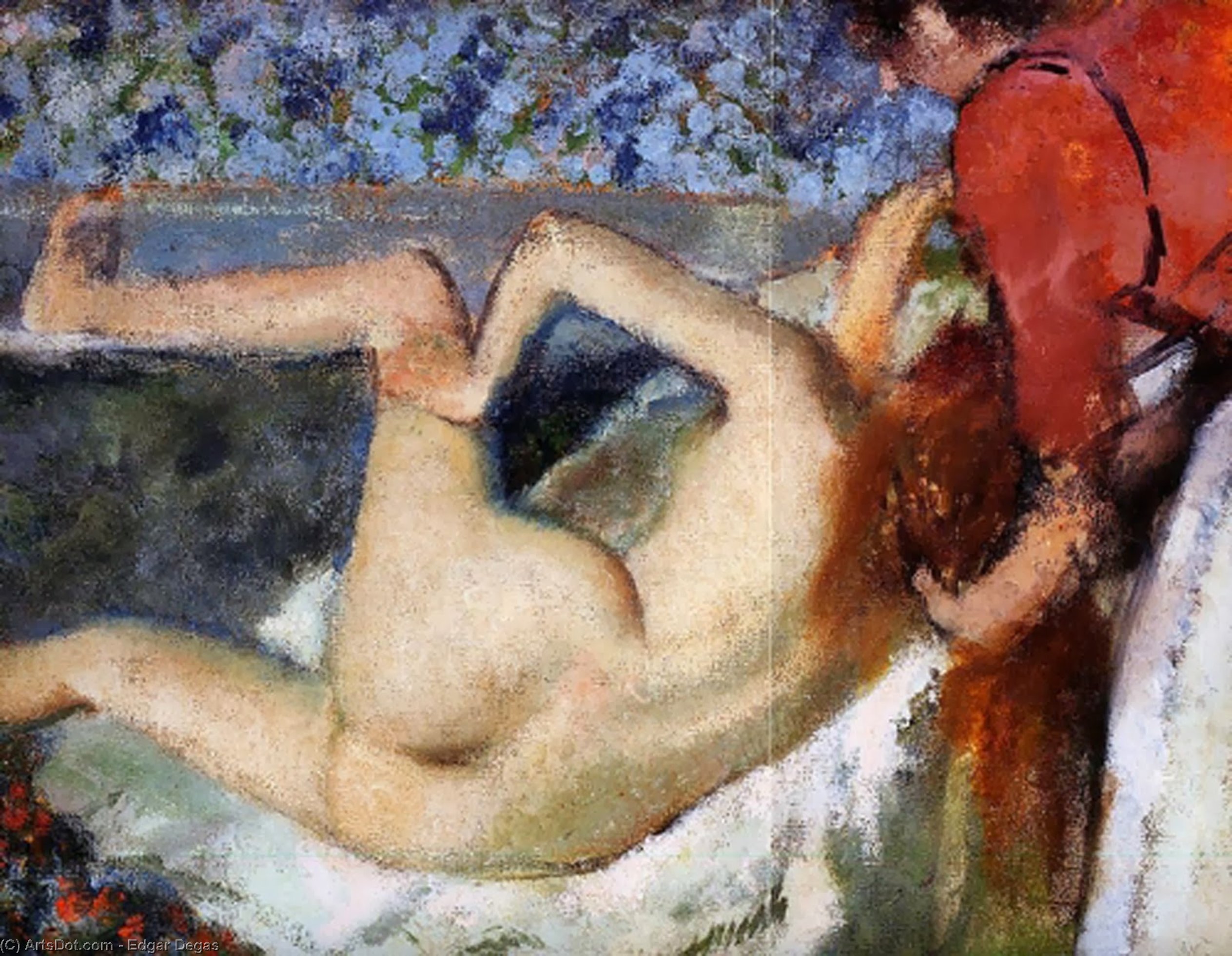 Wikioo.org - The Encyclopedia of Fine Arts - Painting, Artwork by Edgar Degas - The Bath (Woman from Behind)