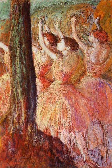 WikiOO.org - Encyclopedia of Fine Arts - Lukisan, Artwork Edgar Degas - Pink Dancers