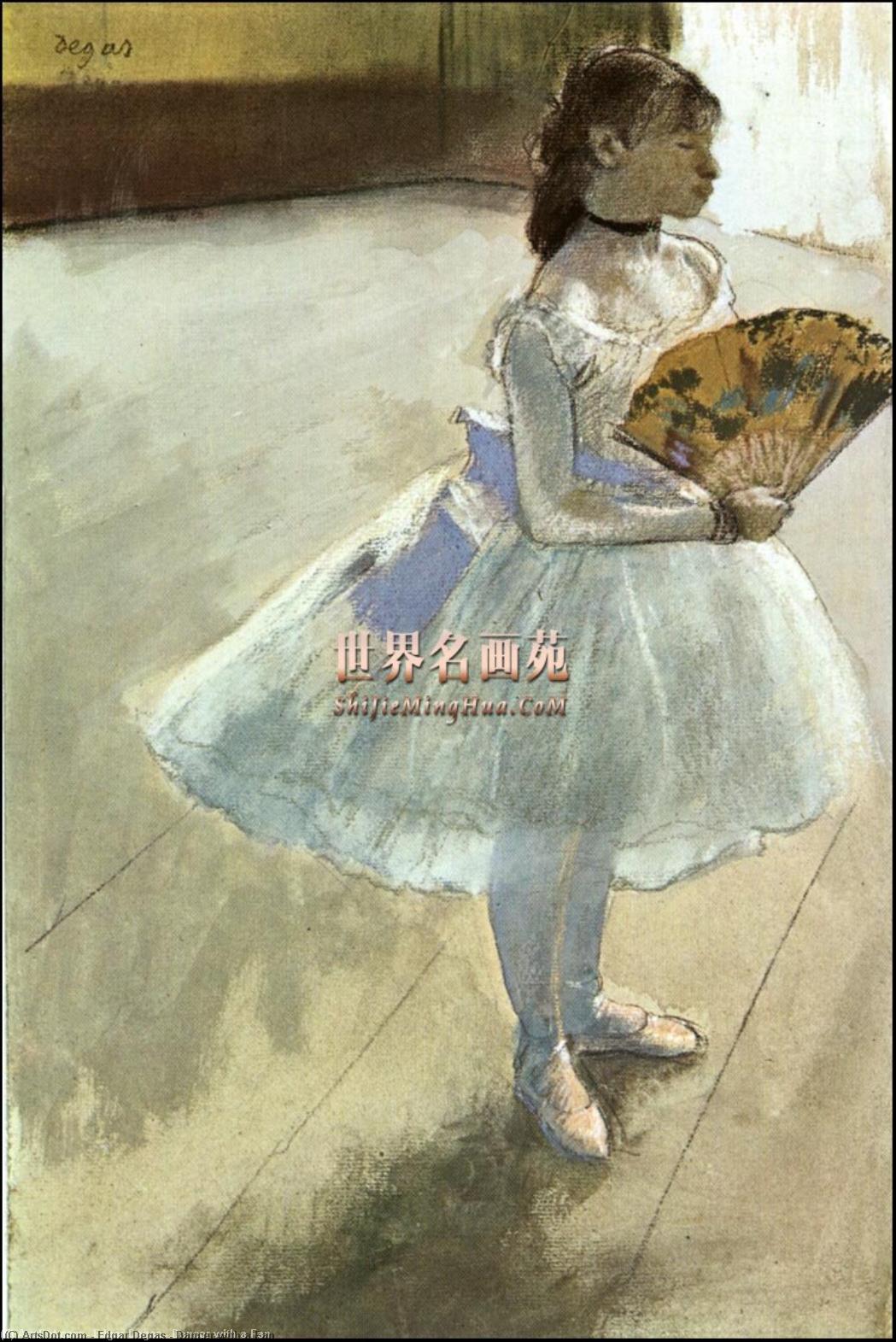 WikiOO.org - Encyclopedia of Fine Arts - Målning, konstverk Edgar Degas - Dancer with a Fan