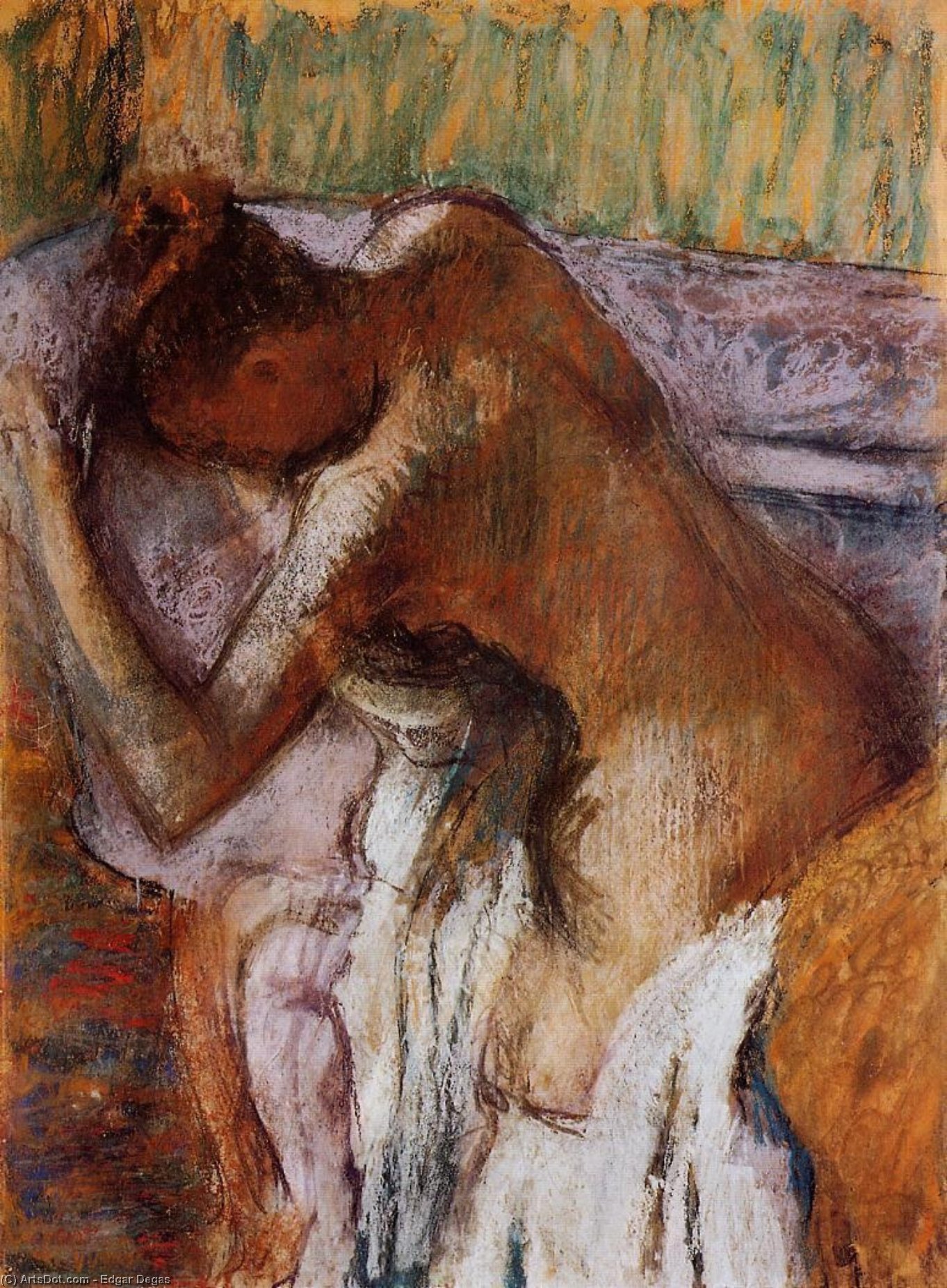 WikiOO.org - Енциклопедія образотворчого мистецтва - Живопис, Картини
 Edgar Degas - After the Bath (12)