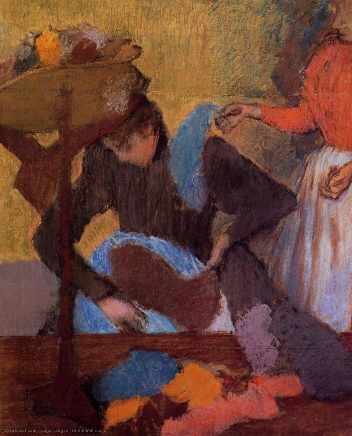 Wikioo.org - The Encyclopedia of Fine Arts - Painting, Artwork by Edgar Degas - At the Milliner's