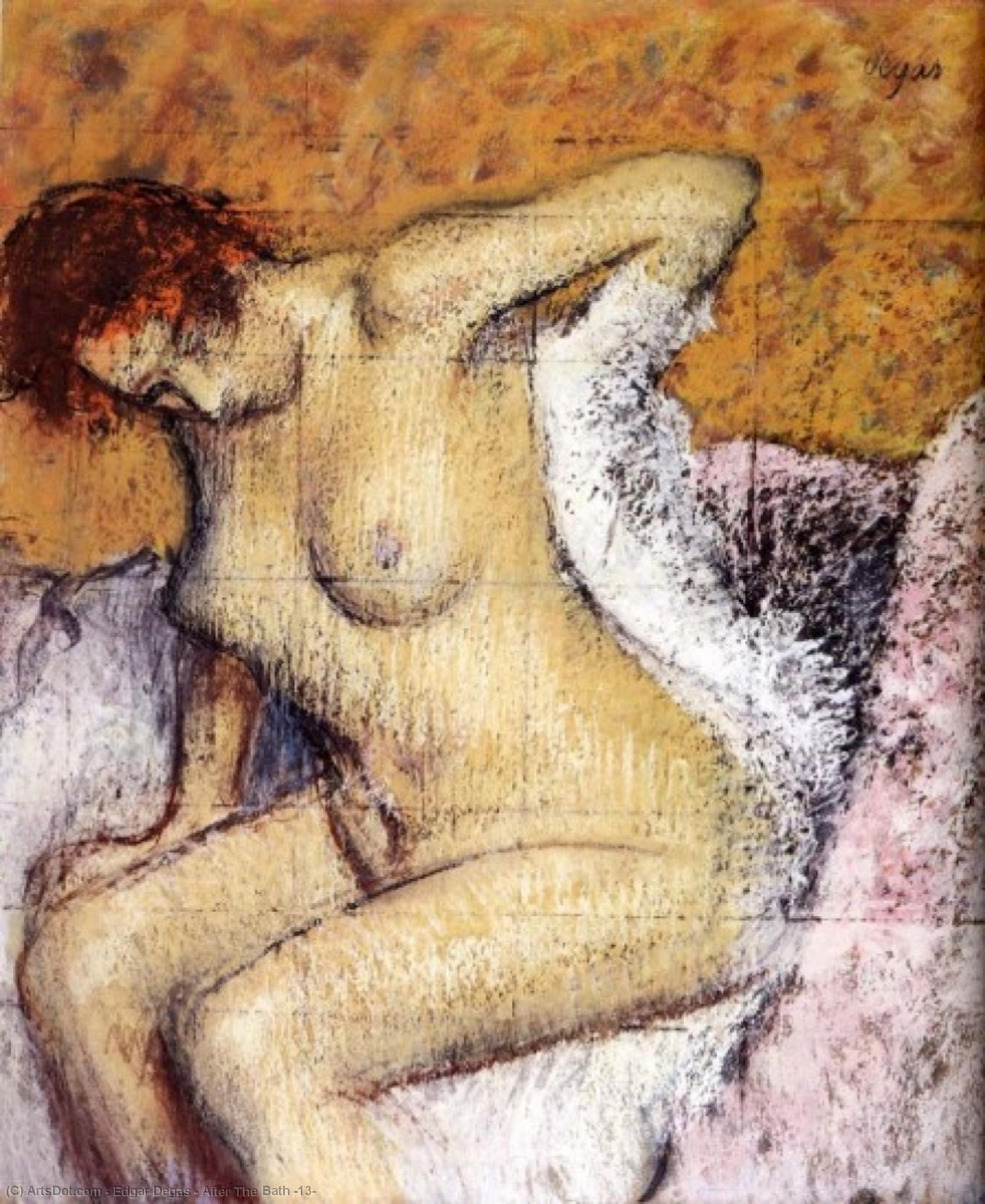 Wikoo.org - موسوعة الفنون الجميلة - اللوحة، العمل الفني Edgar Degas - After The Bath (13)