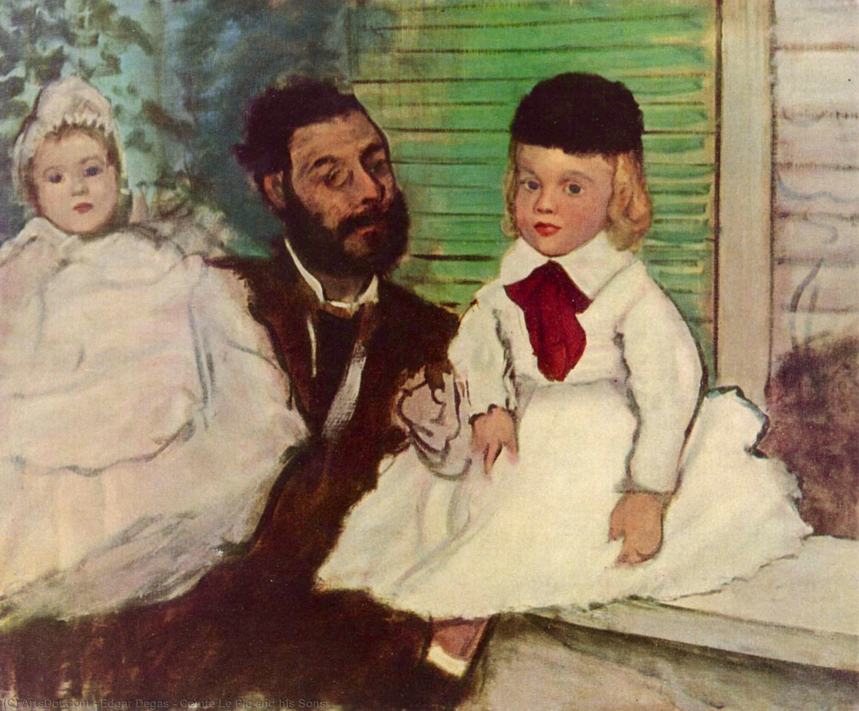 Wikioo.org - The Encyclopedia of Fine Arts - Painting, Artwork by Edgar Degas - Comte Le Pic and his Sons