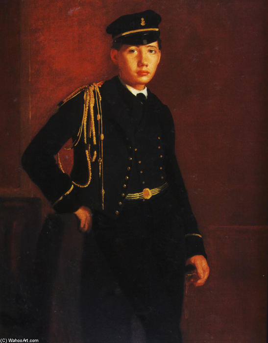 Wikioo.org - The Encyclopedia of Fine Arts - Painting, Artwork by Edgar Degas - Achille de Gas as a Naval Cadet (detail)