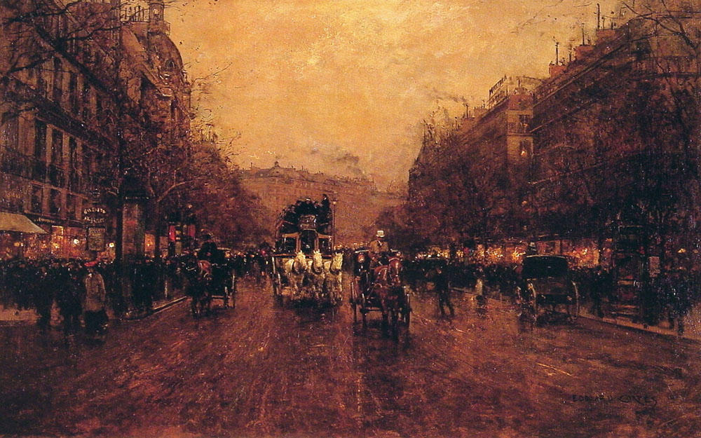 Wikioo.org - The Encyclopedia of Fine Arts - Painting, Artwork by Edouard Cortes - Paris Evening