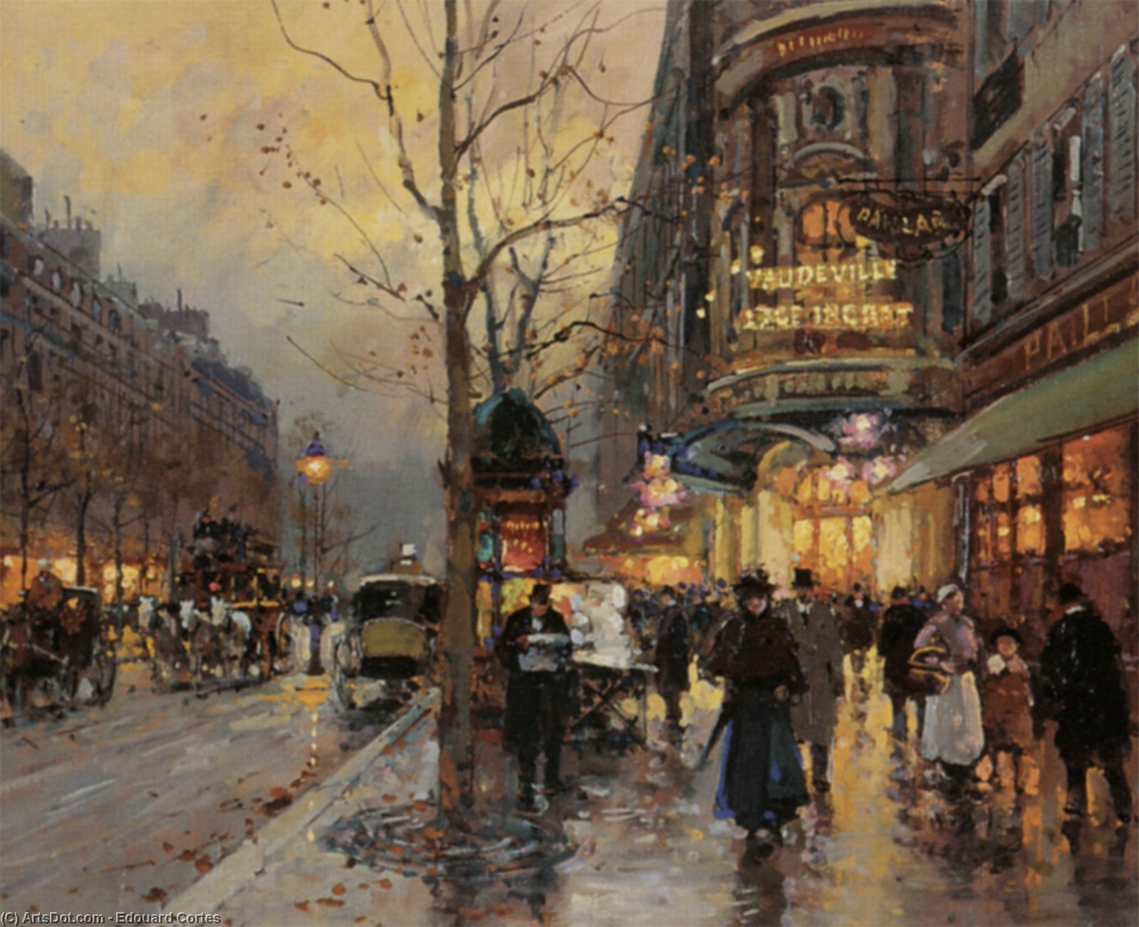 Wikioo.org - The Encyclopedia of Fine Arts - Painting, Artwork by Edouard Cortes - Boulevard des Italians