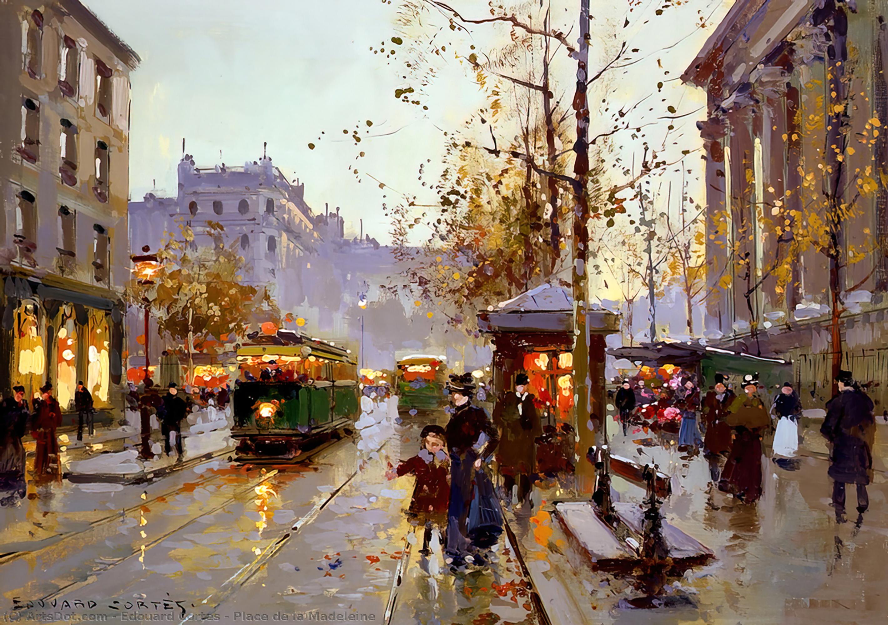 Wikioo.org - The Encyclopedia of Fine Arts - Painting, Artwork by Edouard Cortes - Place de la Madeleine