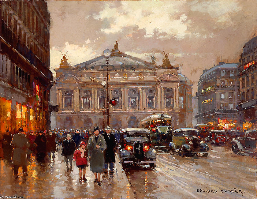 Wikioo.org - The Encyclopedia of Fine Arts - Painting, Artwork by Edouard Cortes - Place de l'Opera
