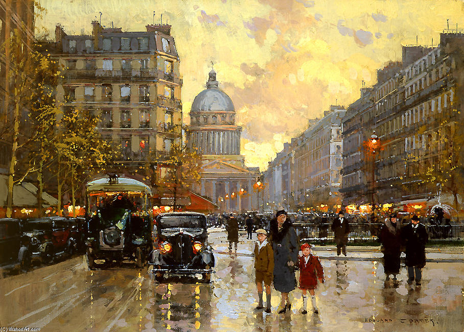Wikioo.org - The Encyclopedia of Fine Arts - Painting, Artwork by Edouard Cortes - Rue Dulm Pantheon