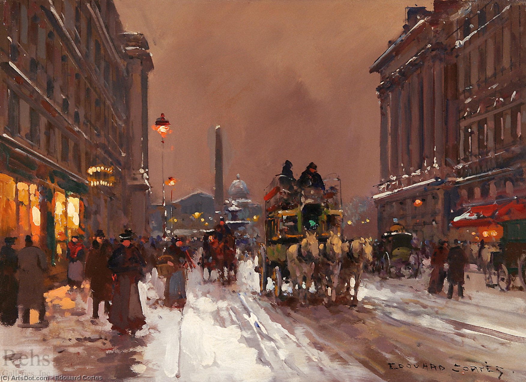 Wikioo.org - The Encyclopedia of Fine Arts - Painting, Artwork by Edouard Cortes - Rue Royale