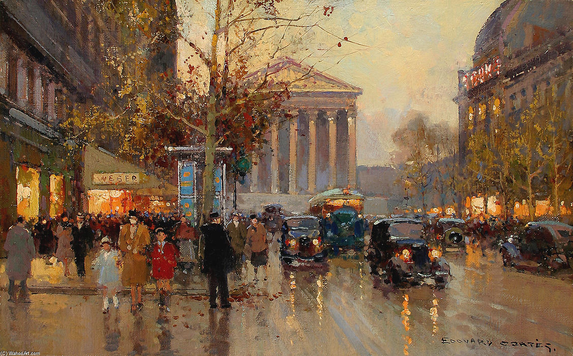 Wikioo.org - The Encyclopedia of Fine Arts - Painting, Artwork by Edouard Cortes - Rue Royale Madeleine