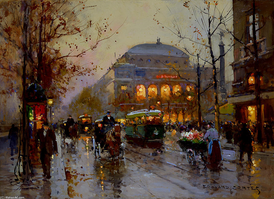 Wikioo.org - The Encyclopedia of Fine Arts - Painting, Artwork by Edouard Cortes - Theatre du Chatelet