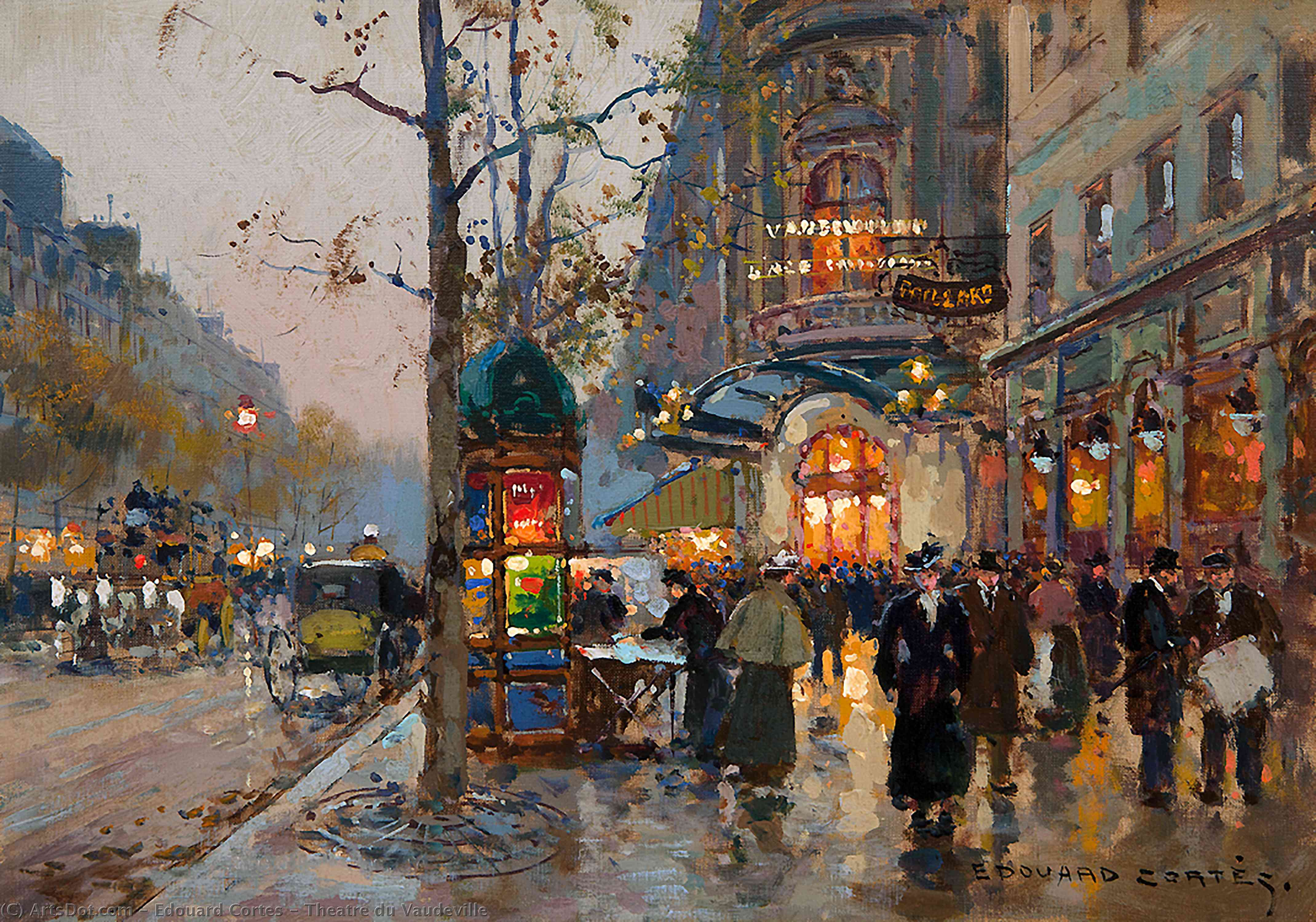 Wikioo.org - The Encyclopedia of Fine Arts - Painting, Artwork by Edouard Cortes - Theatre du Vaudeville