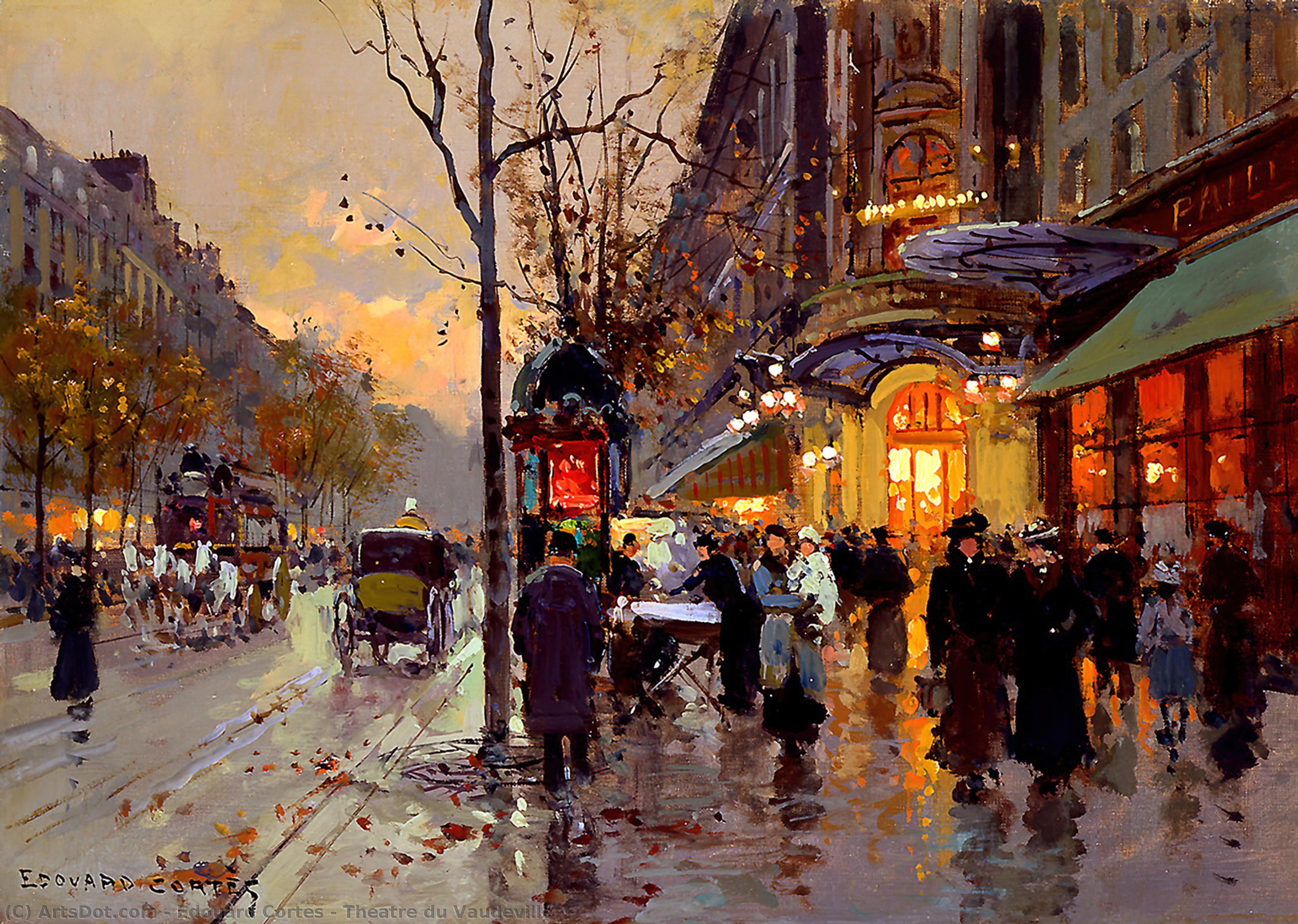 Wikioo.org - The Encyclopedia of Fine Arts - Painting, Artwork by Edouard Cortes - Theatre du Vaudeville
