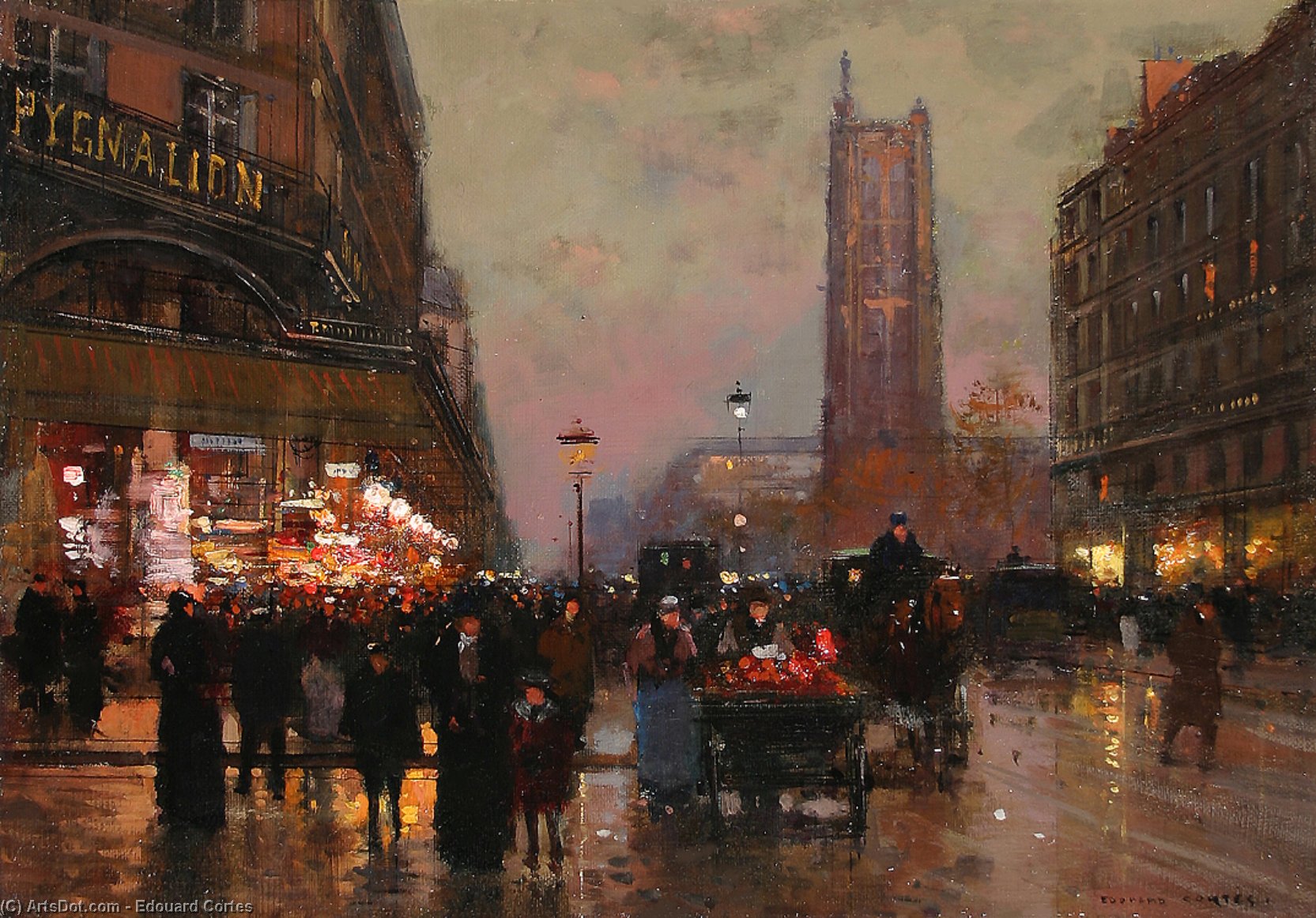 Wikioo.org - The Encyclopedia of Fine Arts - Painting, Artwork by Edouard Cortes - Tower Saint Jacques